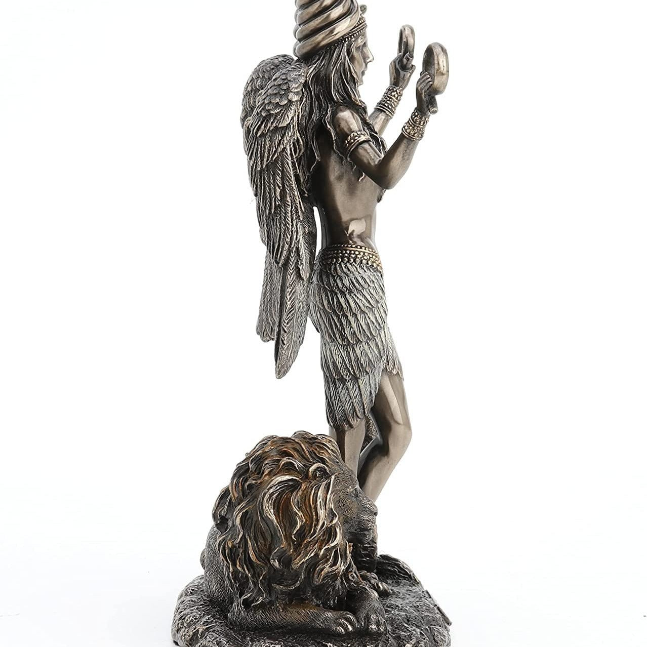 Ishtar Statue: Mesopotamian Goddess of Love and Power, Cold Cast Bronze