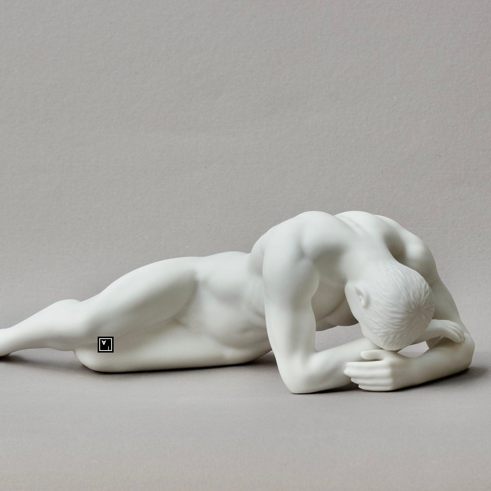 Nude Male Fine matt Porcelain Sculpture