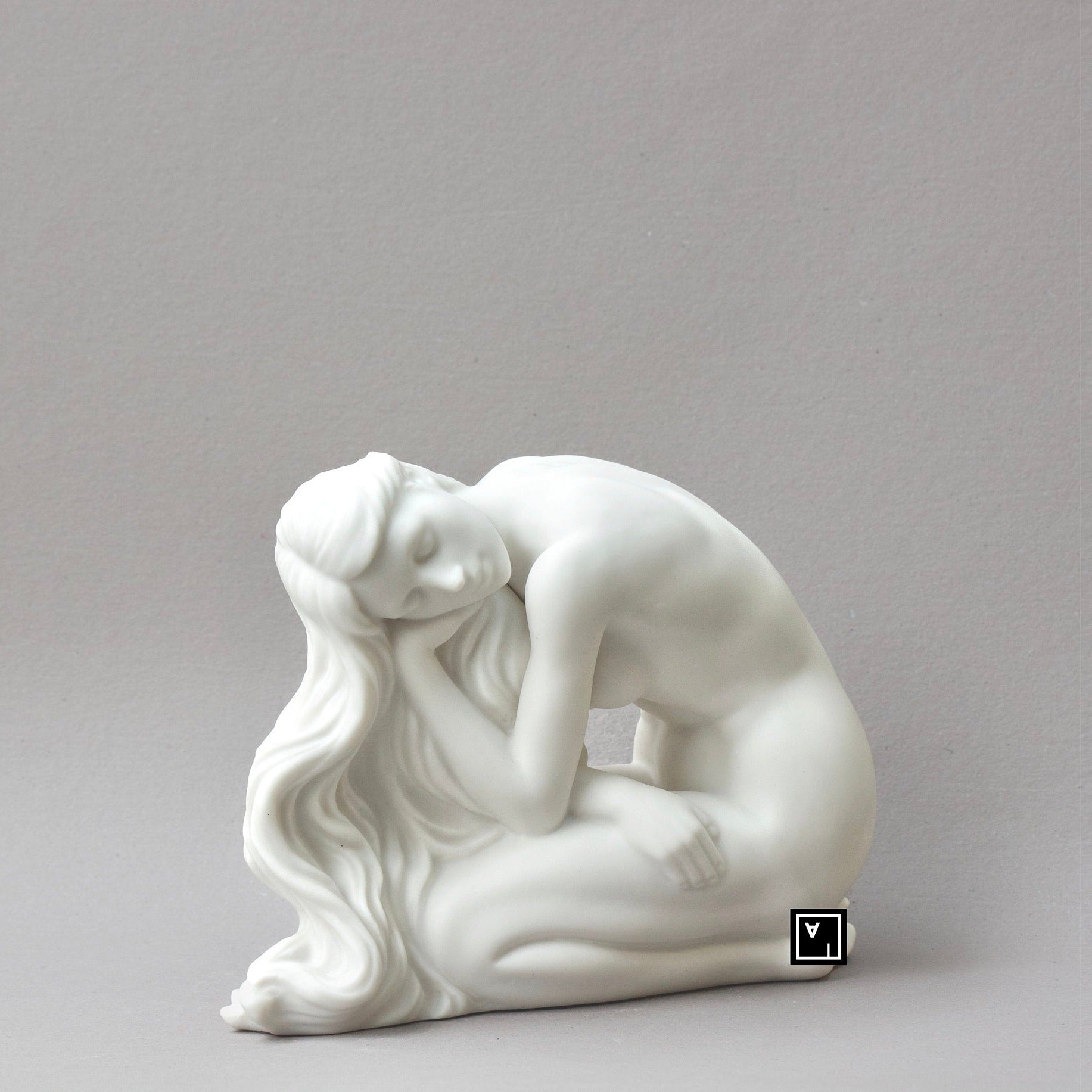 Fine Porcelain Nude Woman Sculpture, Matt Finish