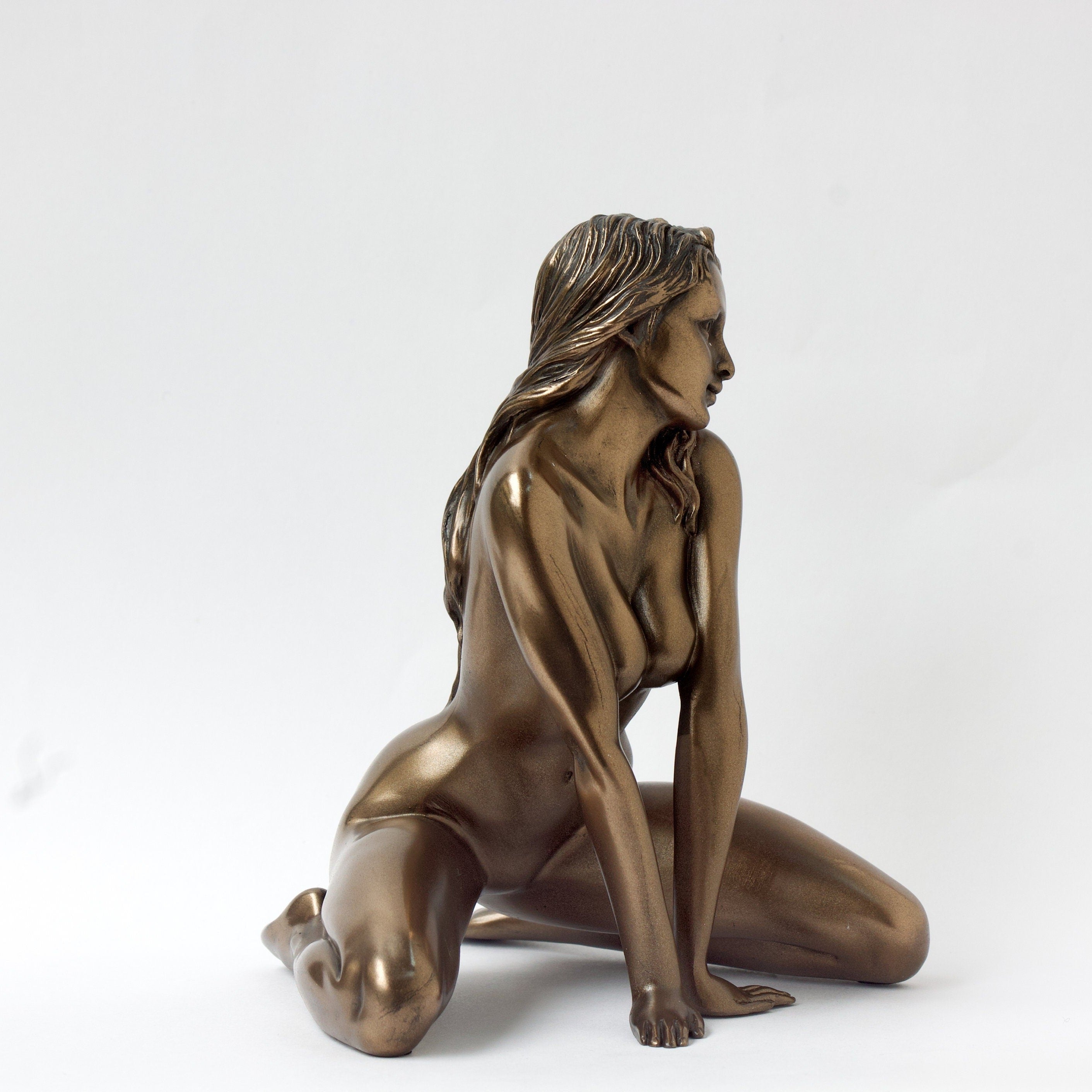 Nude Bronzed Woman Statue