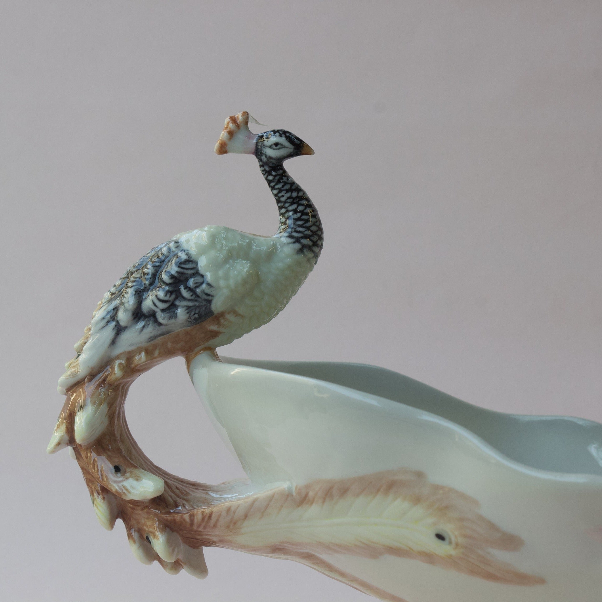 Art NouveauTwin Peacock Tray Two Peacock Porcelain Dish
