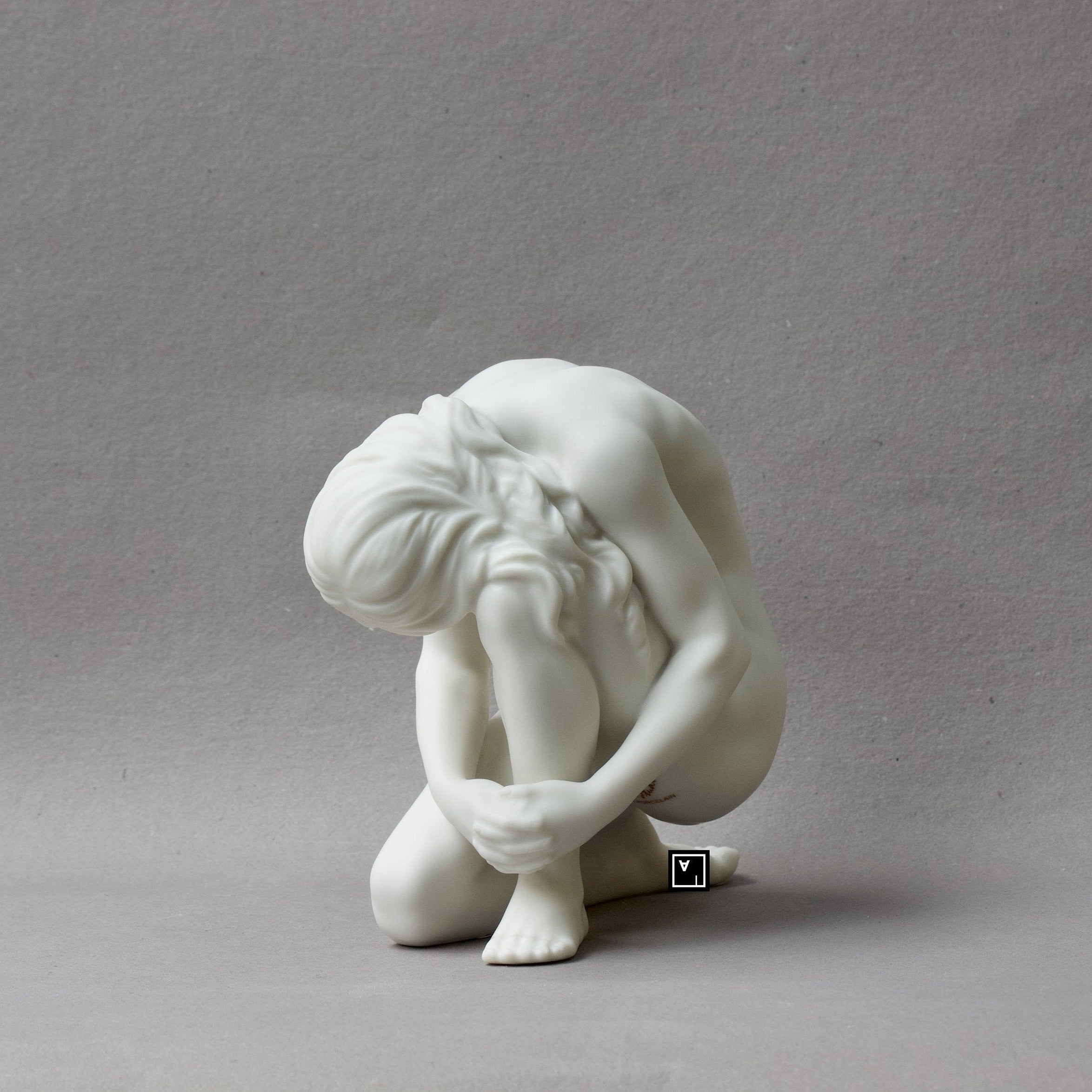 Fine Porcelain Nude Woman Sculpture, Matt Finish
