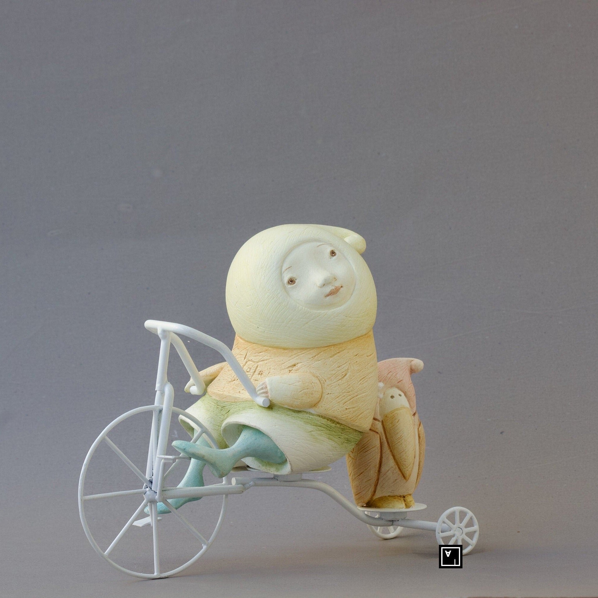Ima Naroditskaya Art Doll Figurine: Child on Tricycle