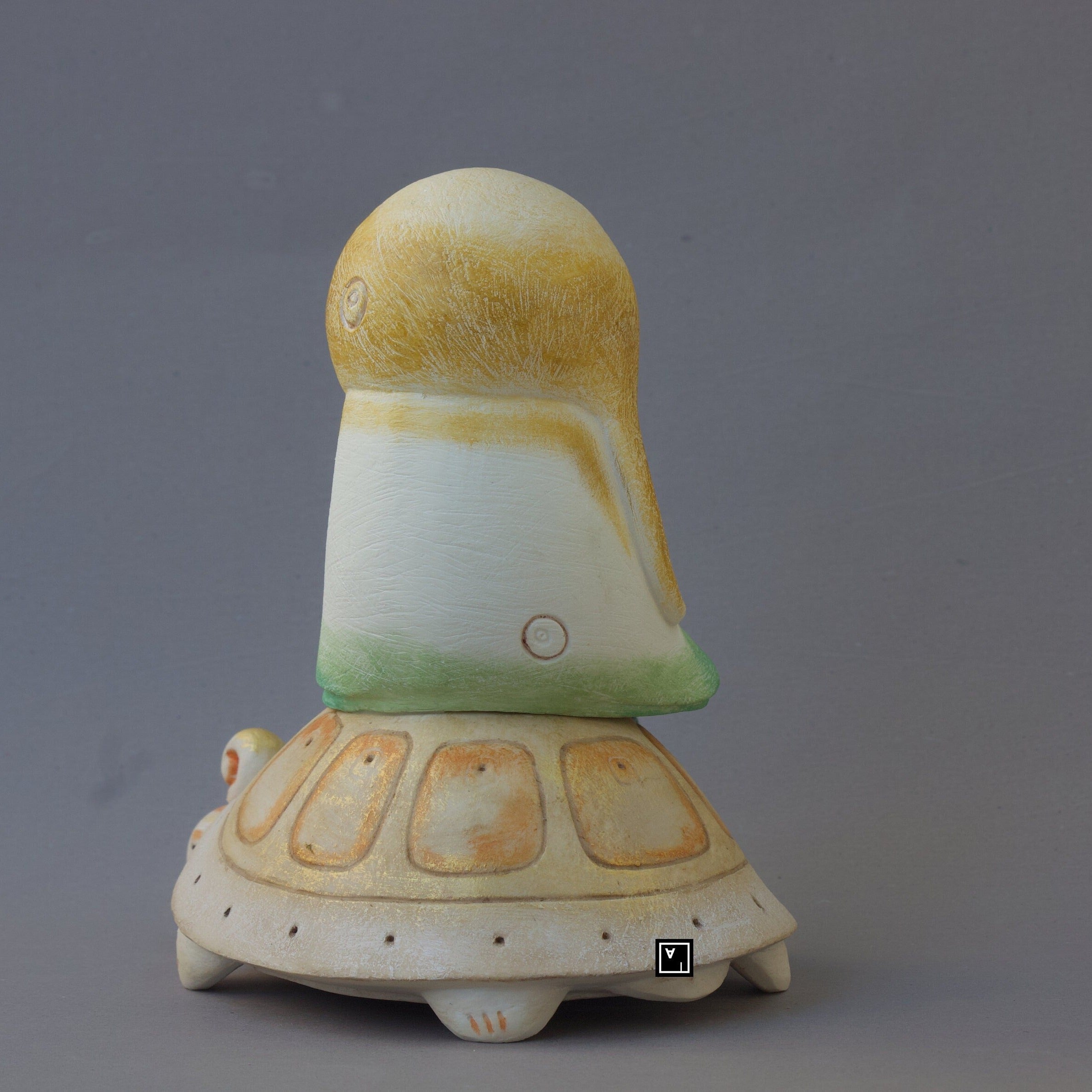 Ima Naroditskaya Art Doll Figurine: Child on Turtle, Modern Sculpture