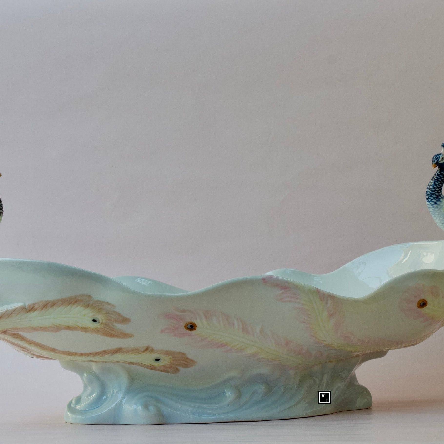 Art NouveauTwin Peacock Tray Two Peacock Porcelain Dish