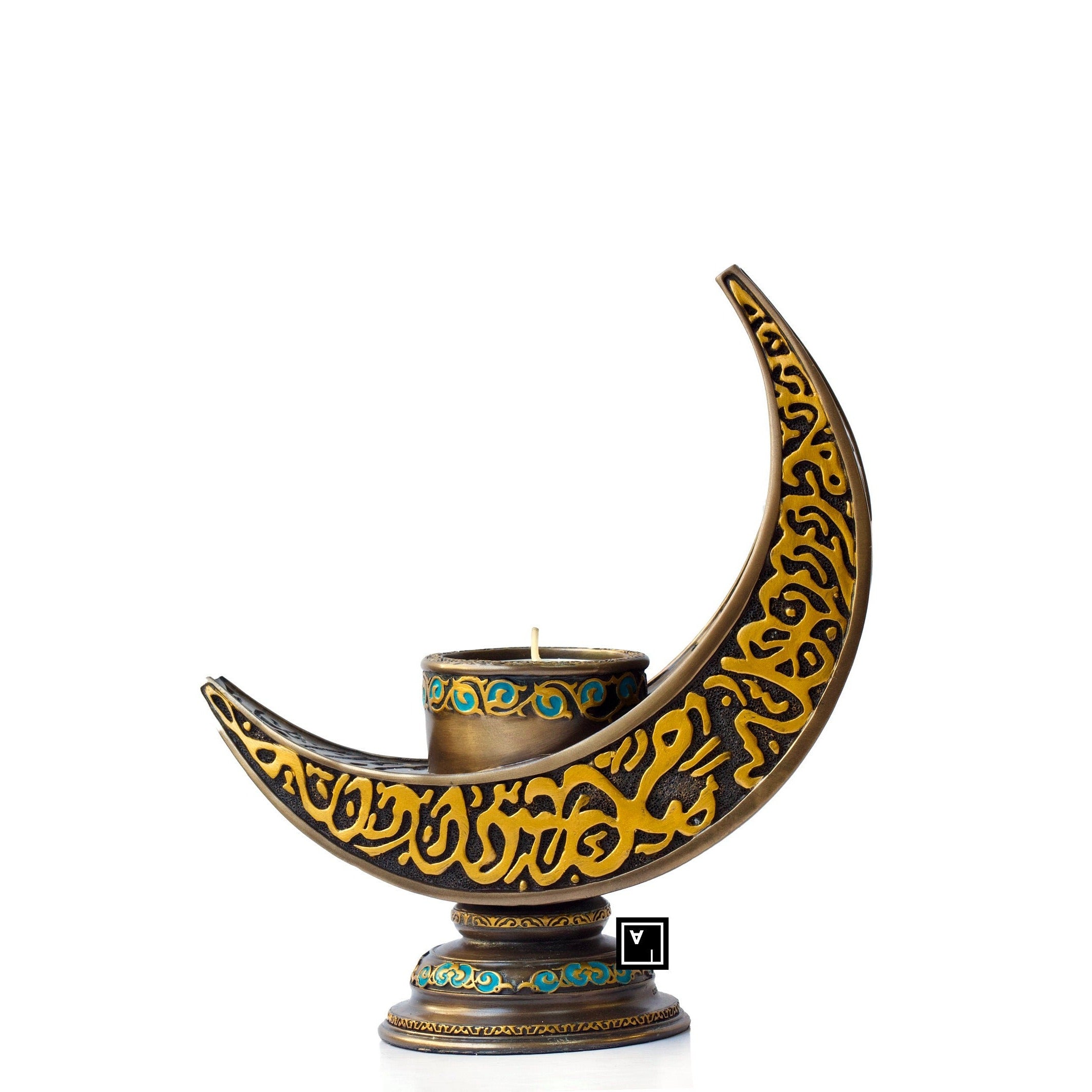 Crescent Moon Candle Holder: Handmade Islamic Decor