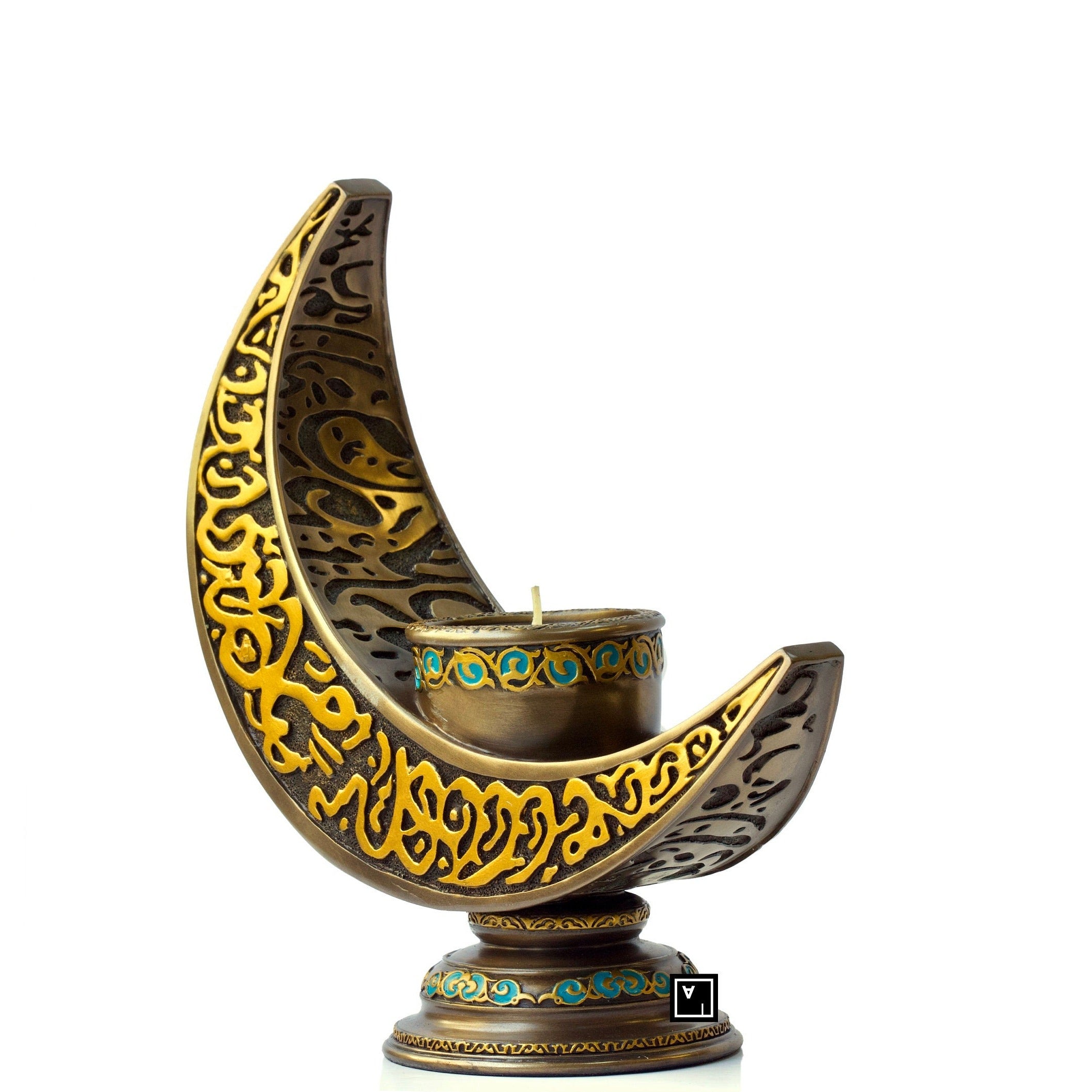 Crescent Moon Candle Holder: Handmade Islamic Decor