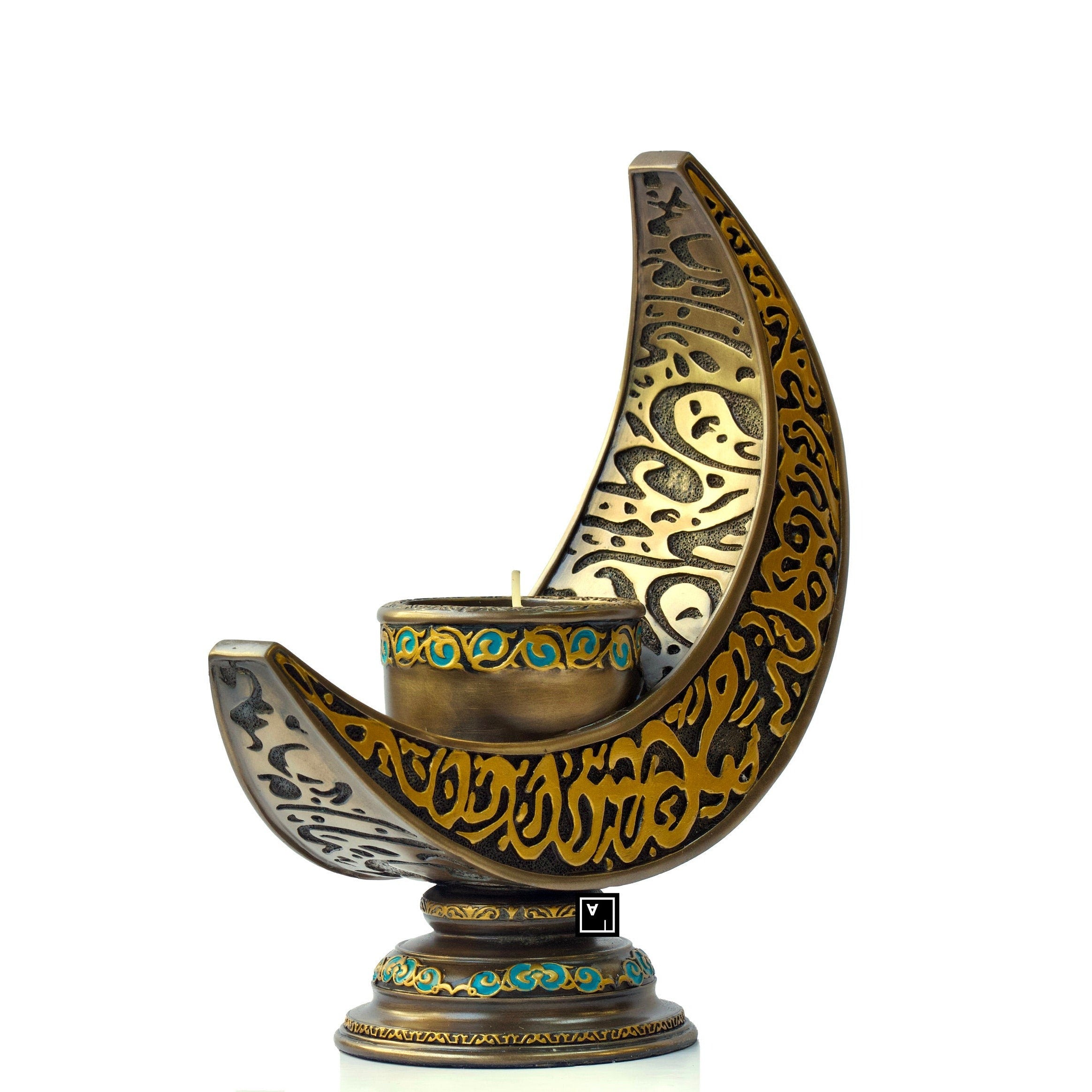Crescent Moon Candle Holder: Handmade Islamic Decor
