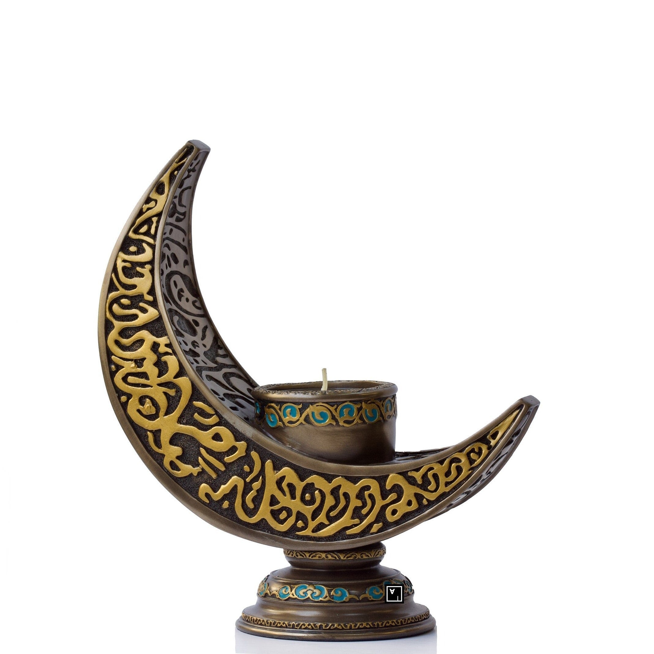 Crescent Moon Candle Holder: Handmade Islamic Decor