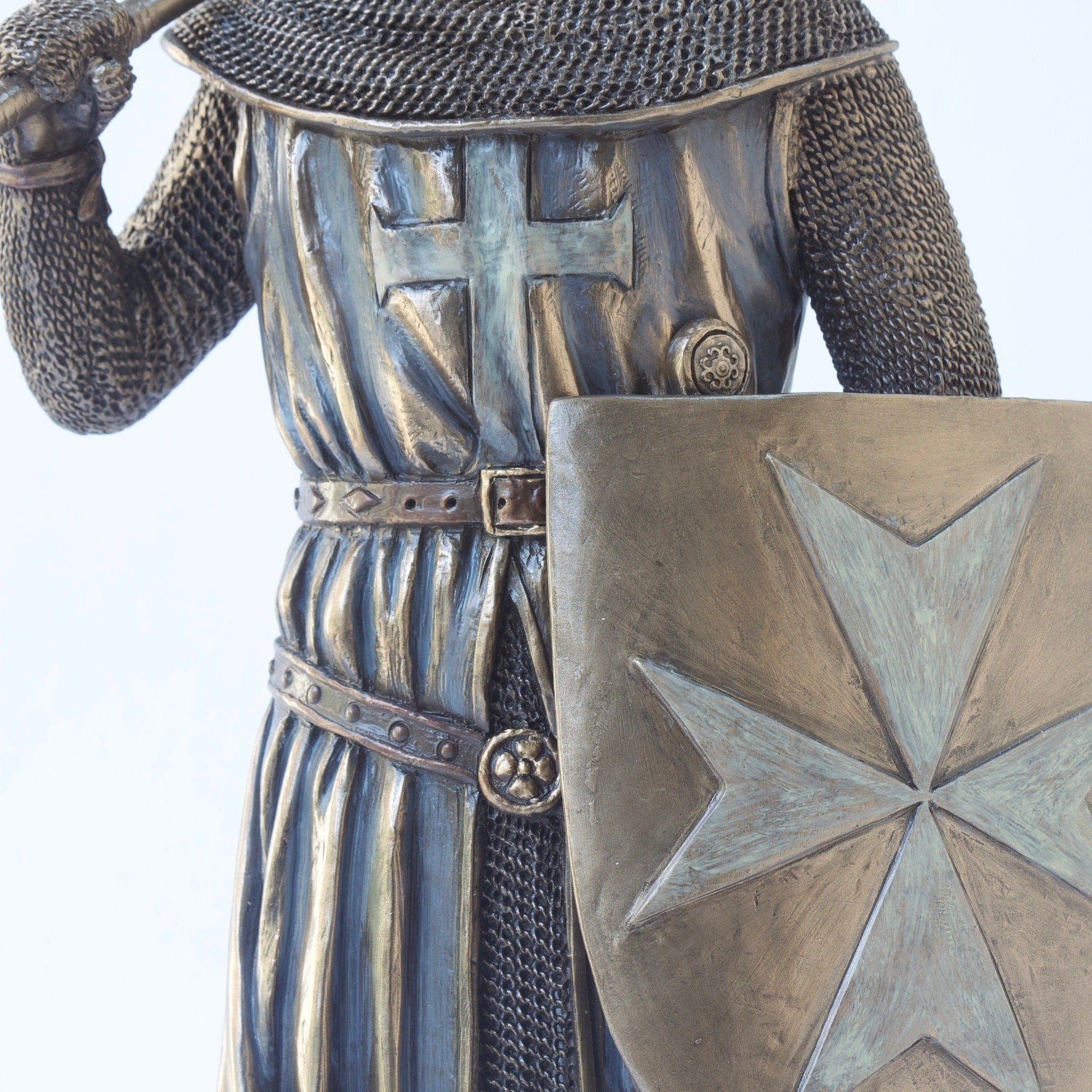 12 Inches Crusader With Battle Axe and Shield Statue