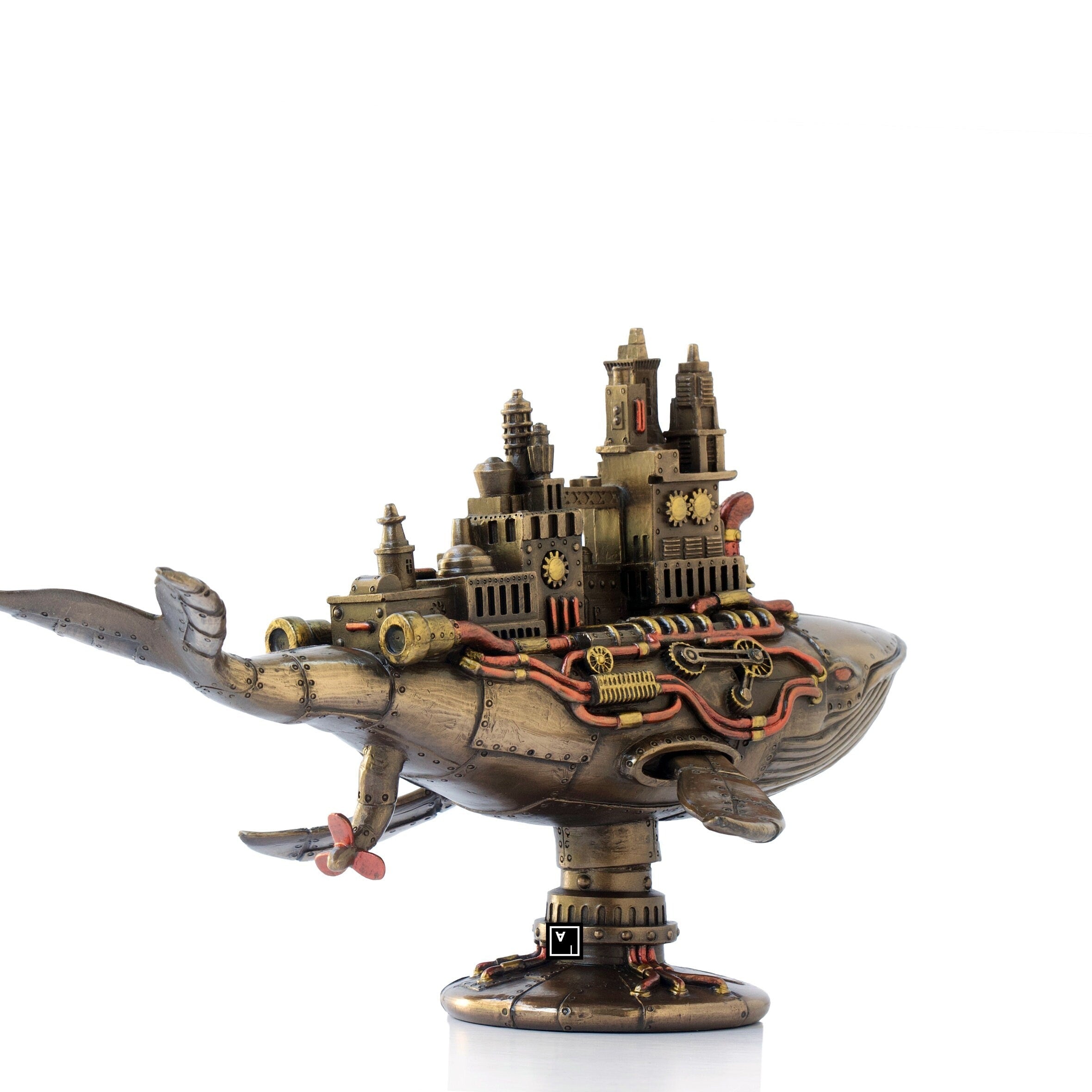 Steampunk Galactic Ship Whale Statue
