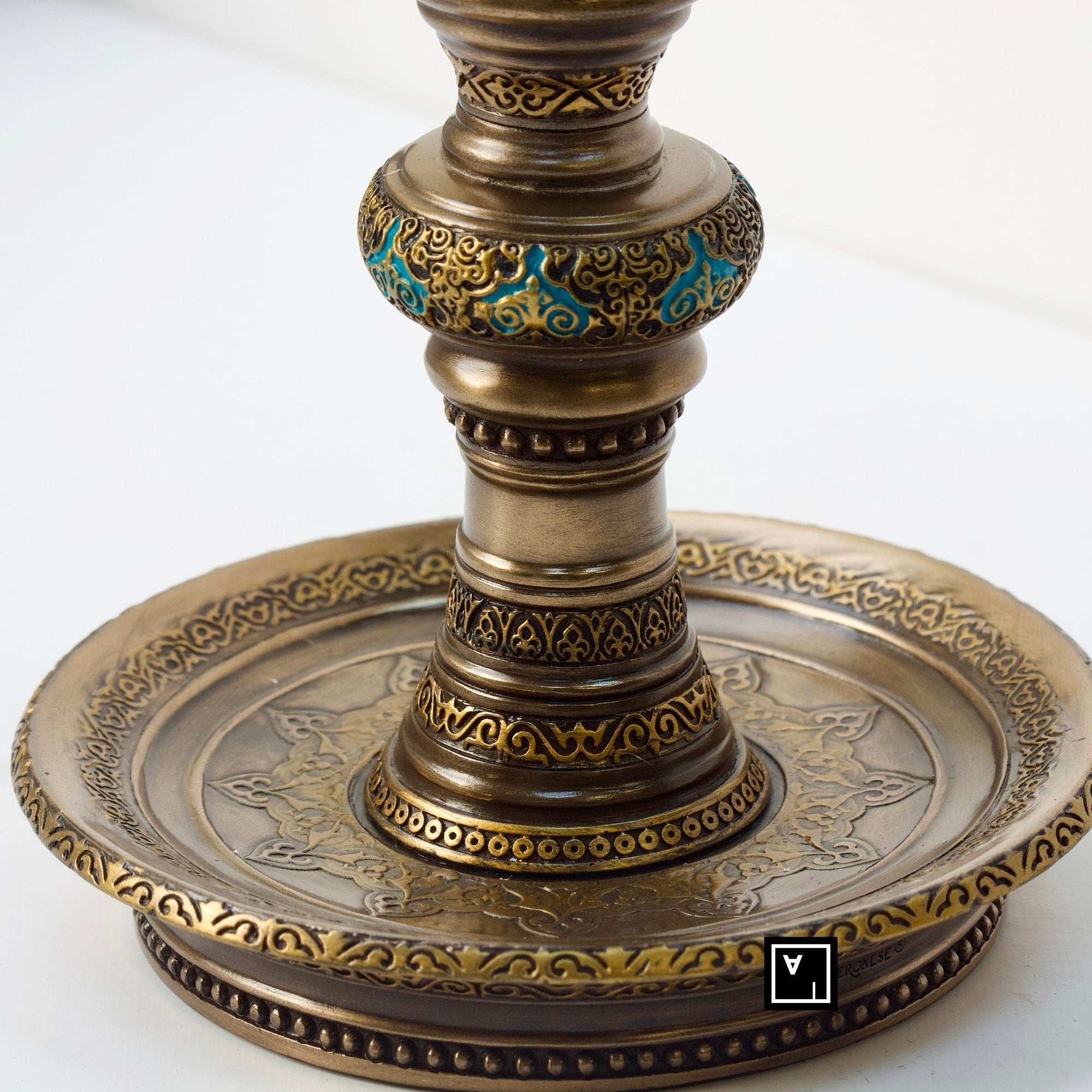 Islamic Candle Holder: Arabic Style Resin Decor (6 Inches)