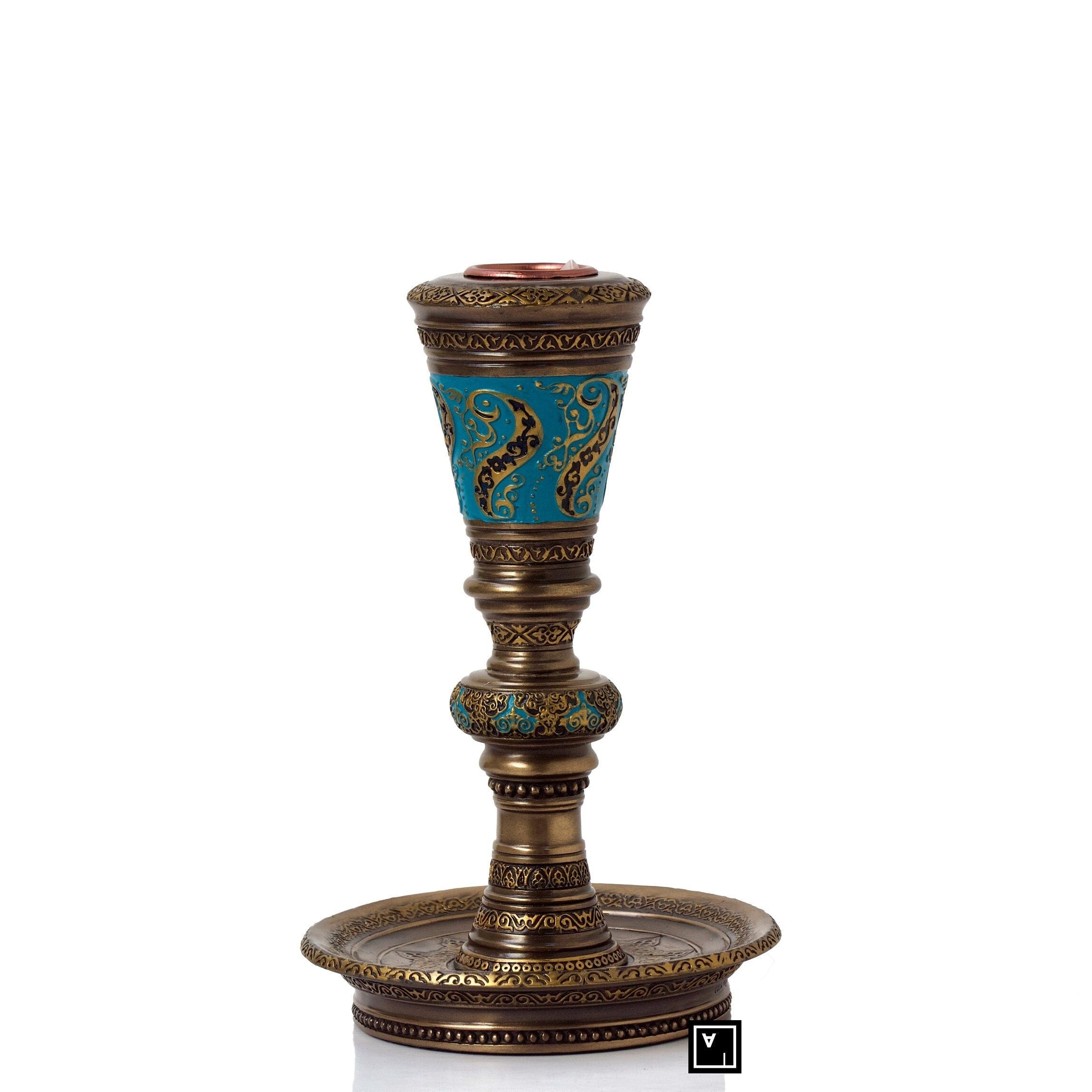 Islamic Candle Holder: Arabic Style Resin Decor (6 Inches)