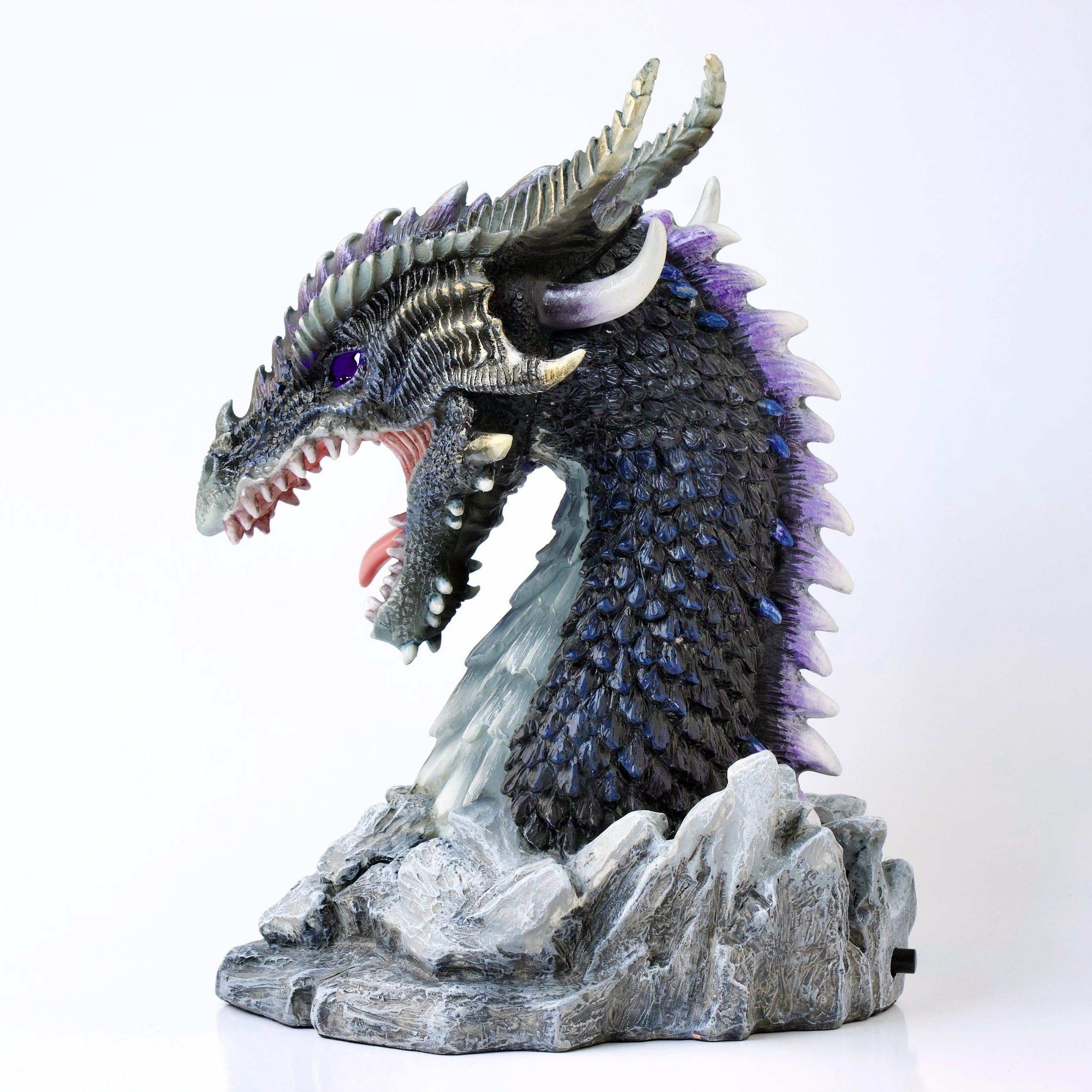 Horned Obsidian Dragon Bust (Led)