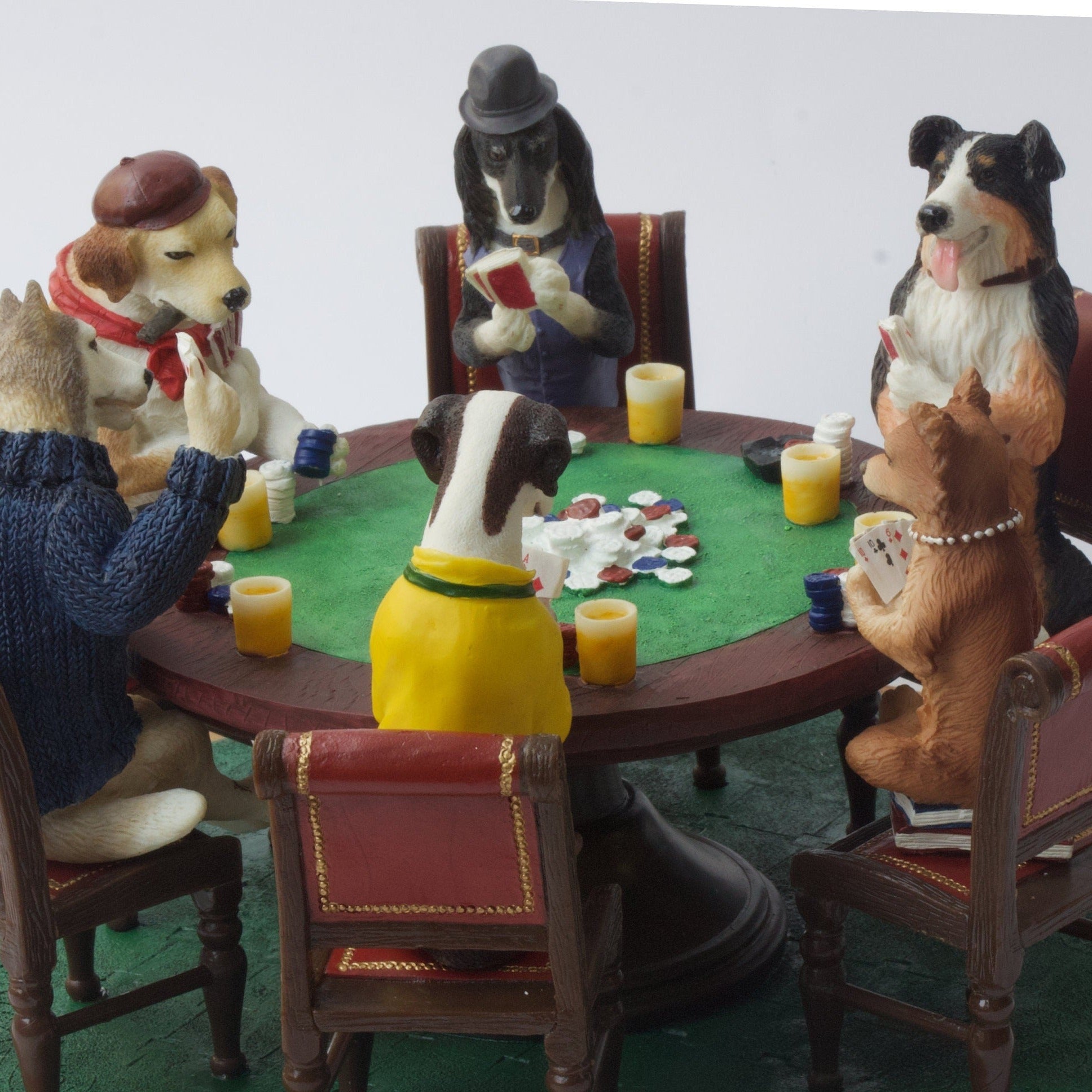 Dogs Playing Poker Figurine: Cold Cast Resin Statue
