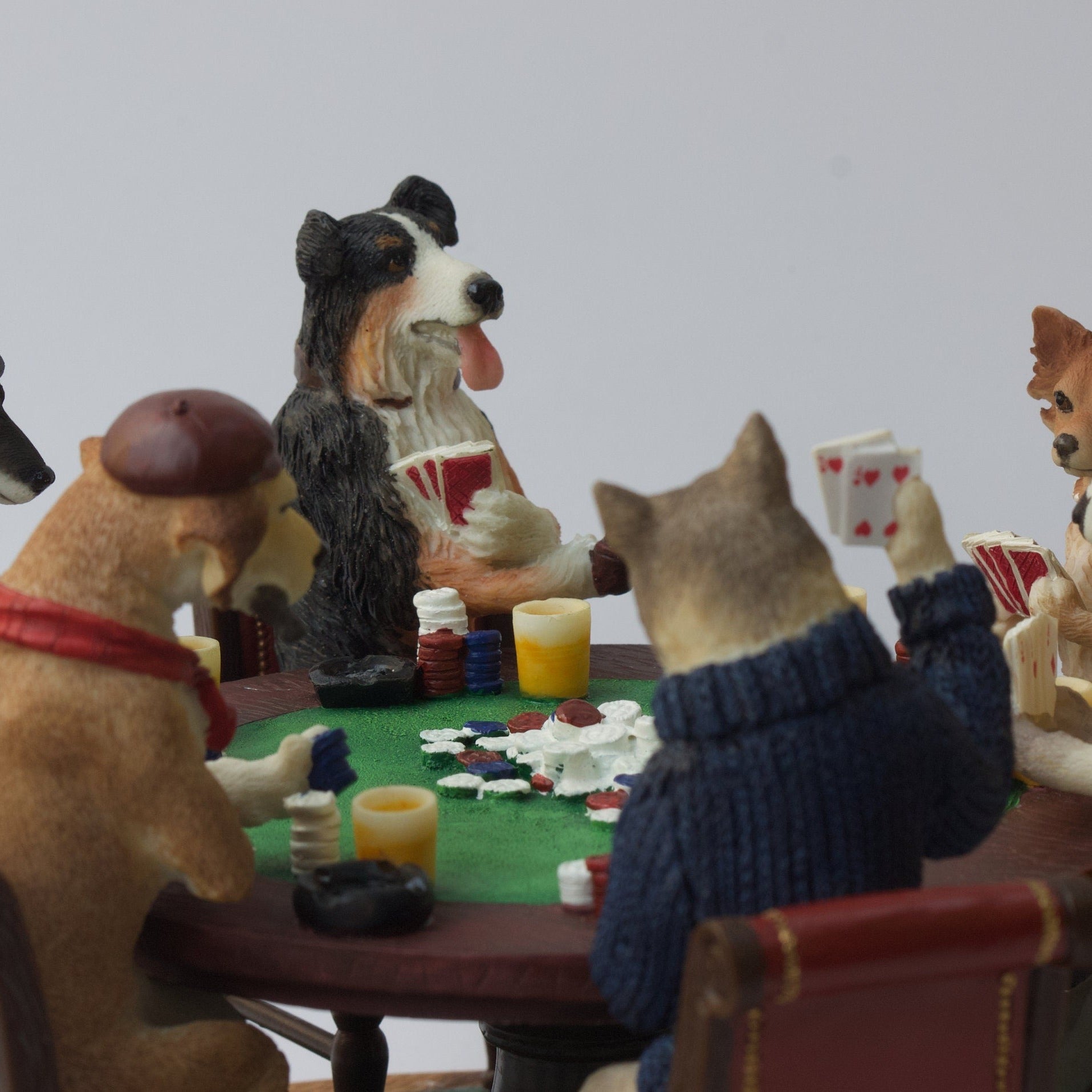 Dogs Playing Poker Figurine: Cold Cast Resin Statue