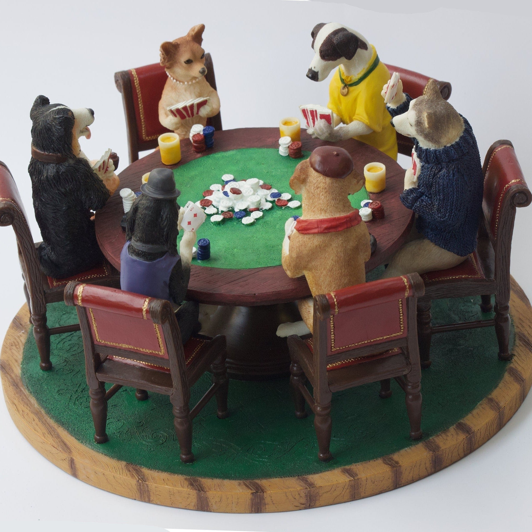 Dogs Playing Poker Figurine: Cold Cast Resin Statue