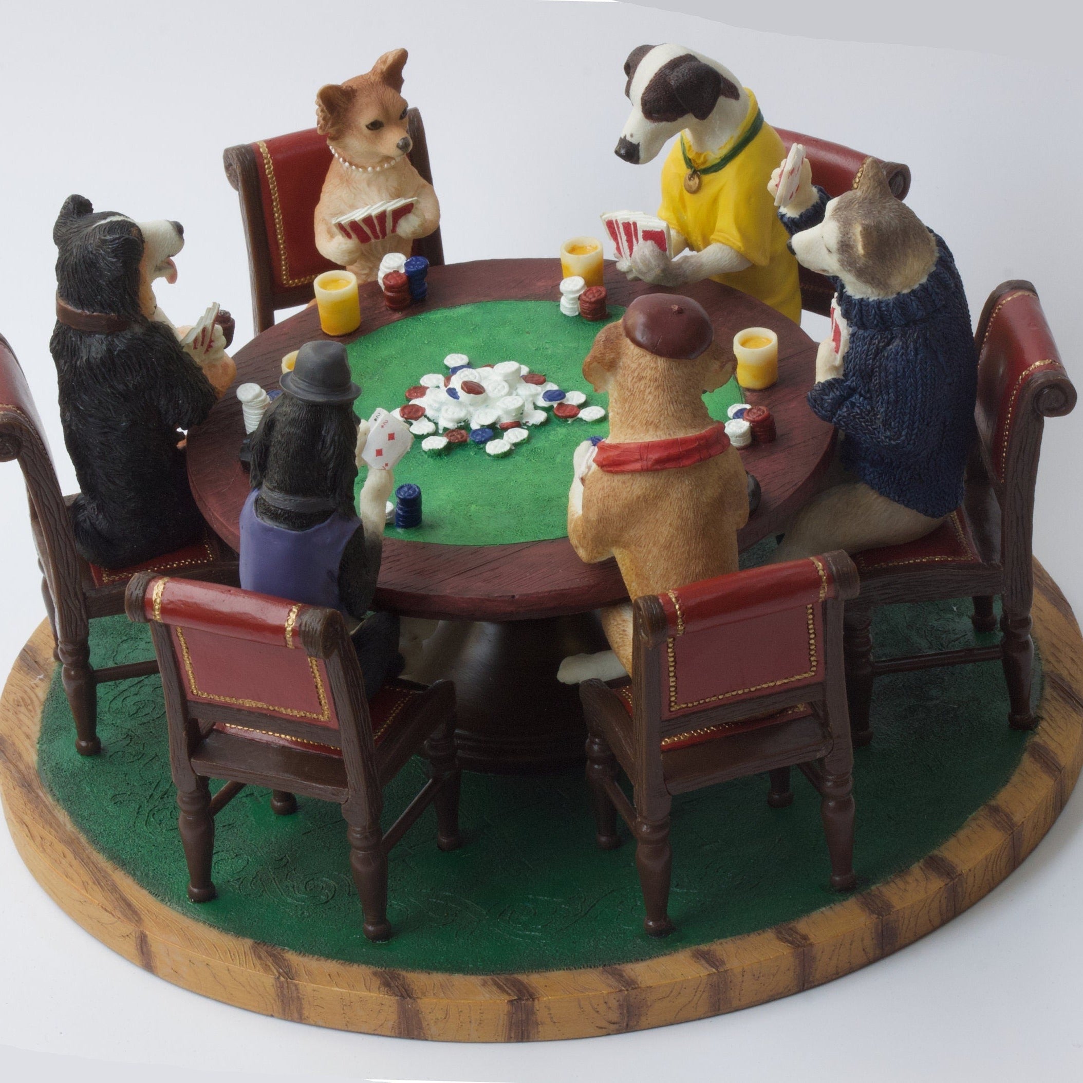 Dogs Playing Poker Figurine: Cold Cast Resin Statue