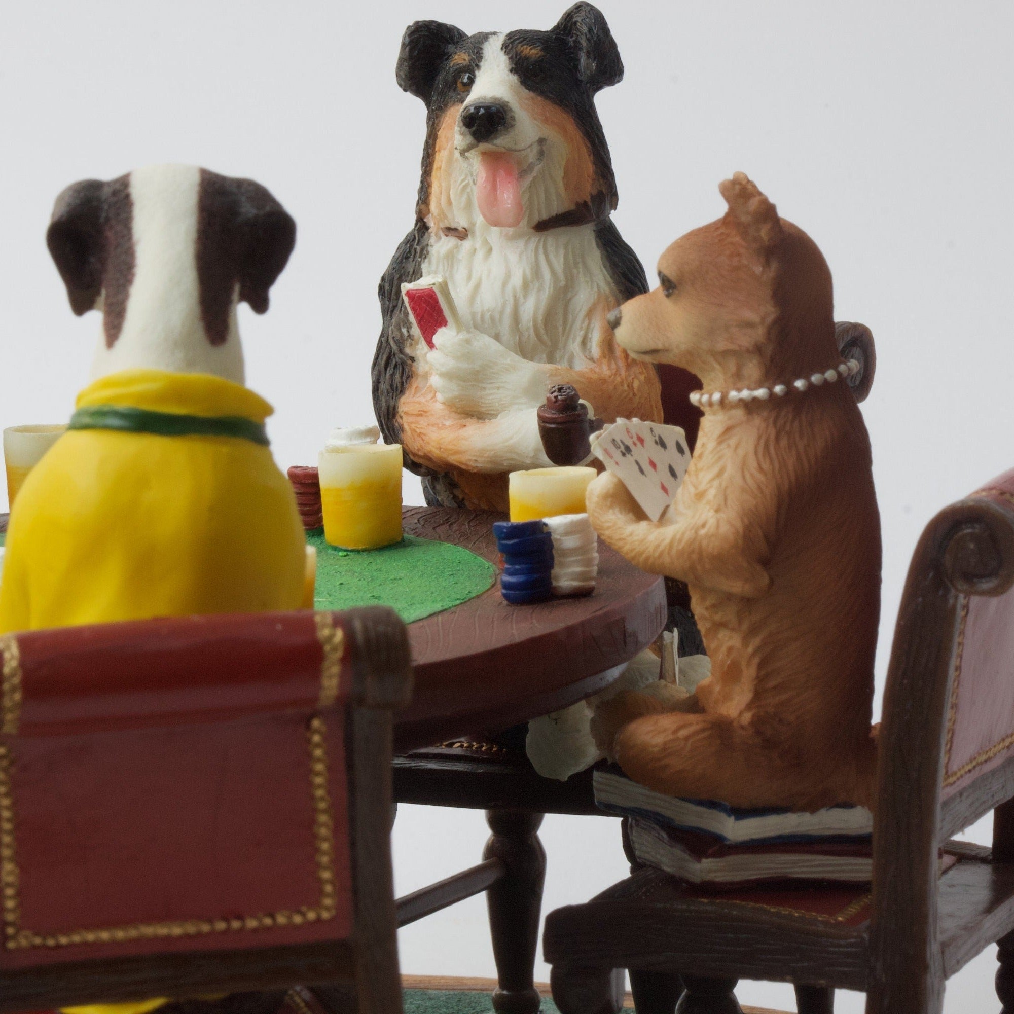 Dogs Playing Poker Figurine: Cold Cast Resin Statue