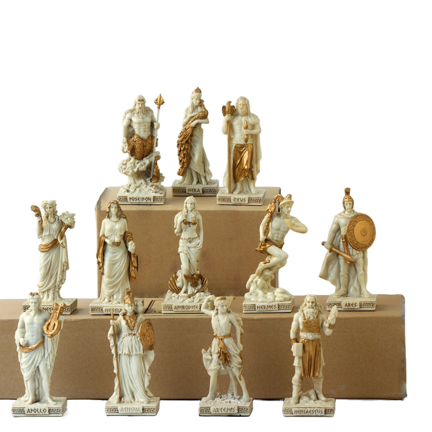 Twelve Olympians Greek Gods Statue Figurine with Display Stand