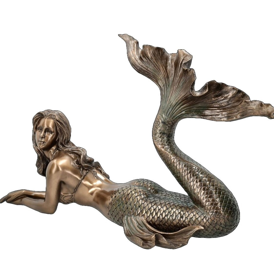 Large Lying Mermaid Statue