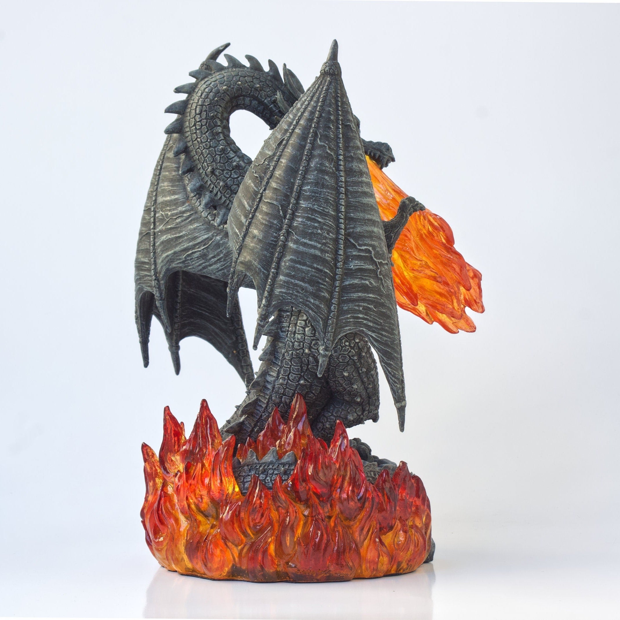 Fire Breathing Dragon Sculpture. Fantasy Dragon Figurine