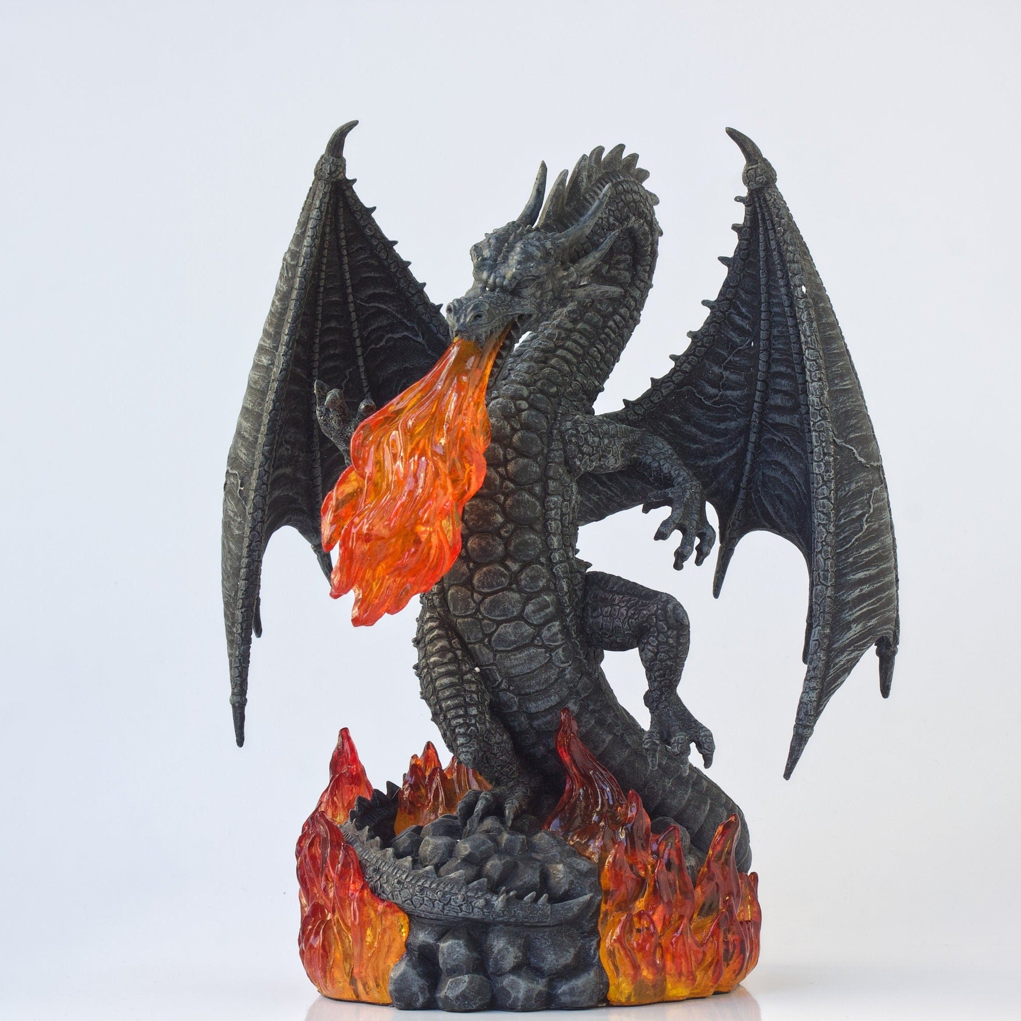 Fire Breathing Dragon Sculpture. Fantasy Dragon Figurine