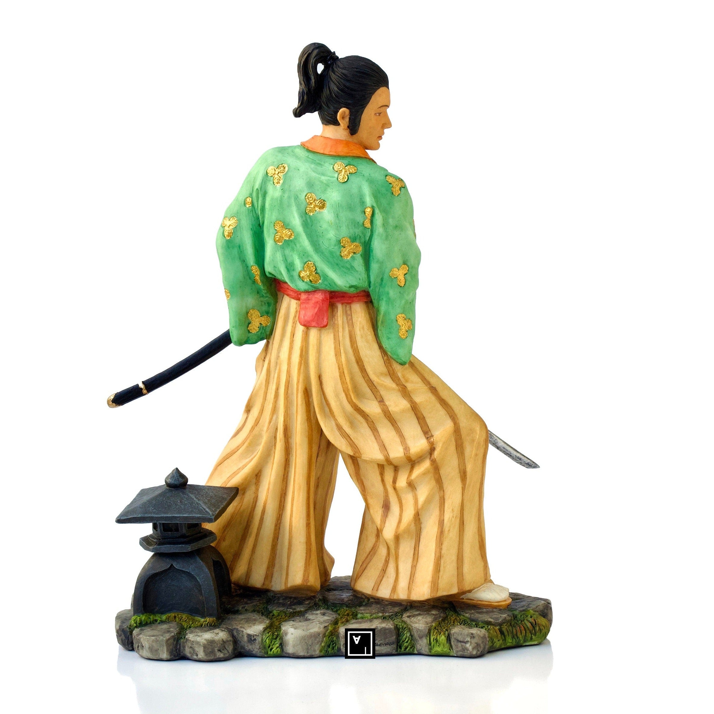 Samurai with sword Statue.Samurai Figurine.
