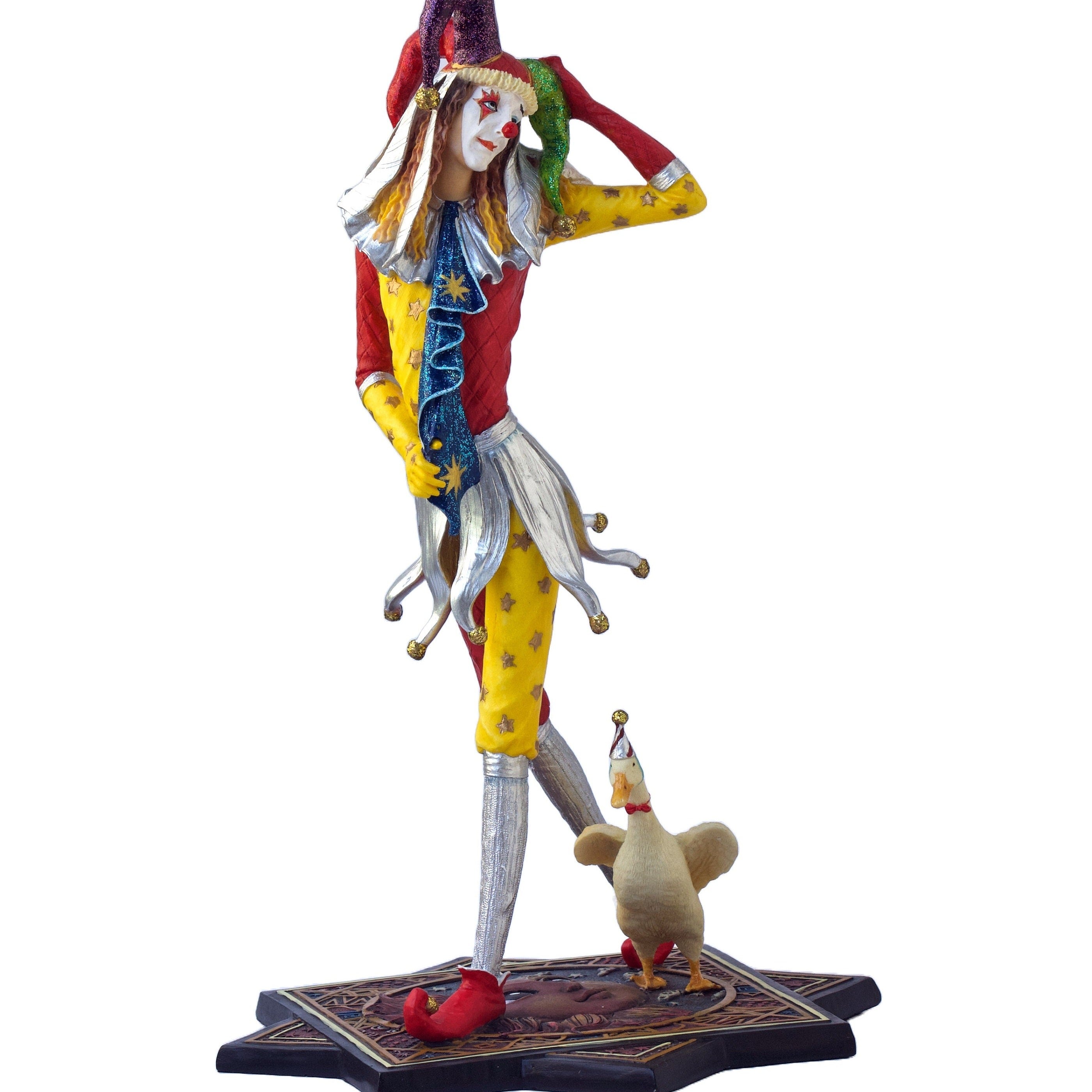 Jester Clown with Duck Figurine - Veronese Design