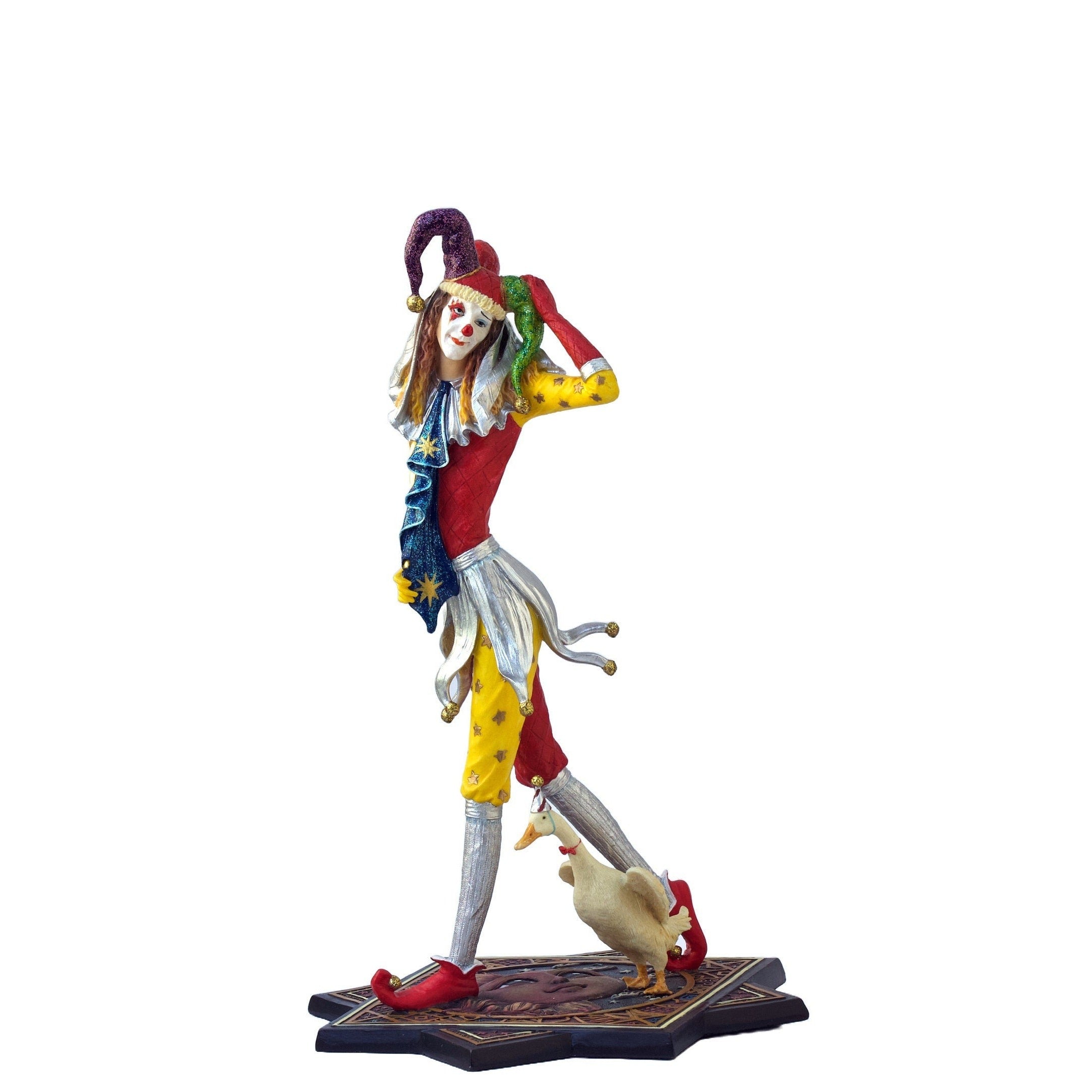 Jester Clown with Duck Figurine - Veronese Design
