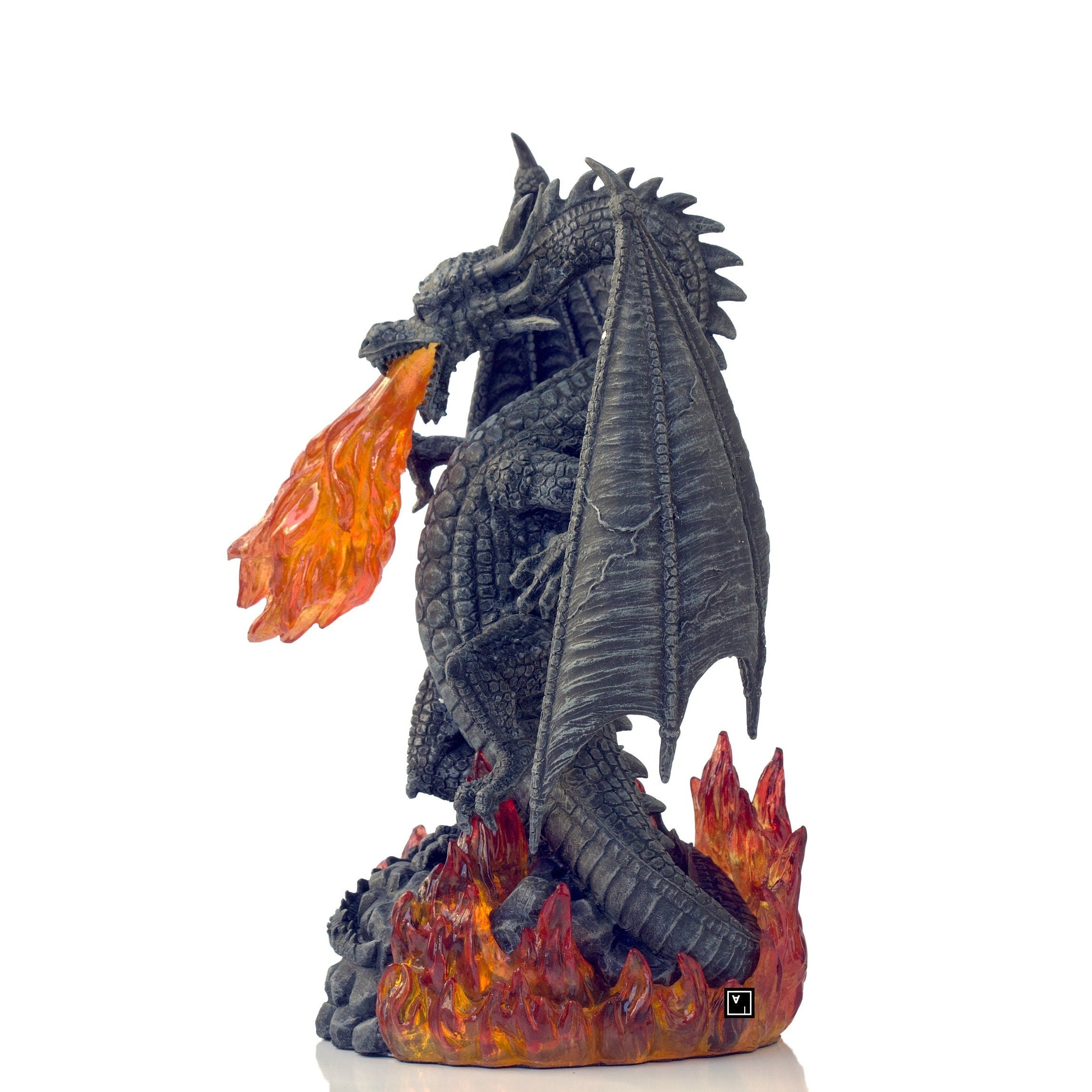 Fire Breathing Dragon Sculpture. Fantasy Dragon Figurine