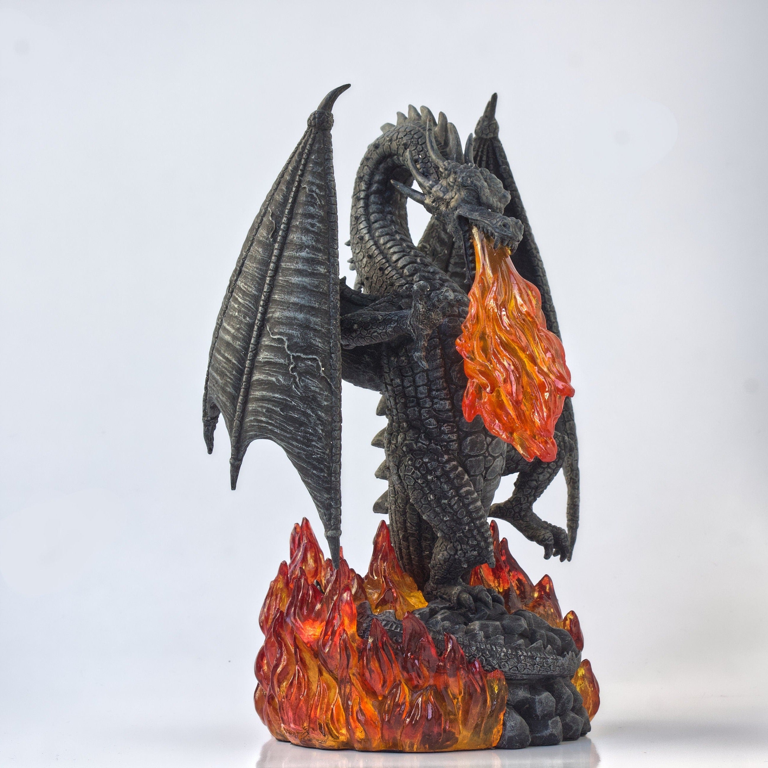 Fire Breathing Dragon Sculpture. Fantasy Dragon Figurine