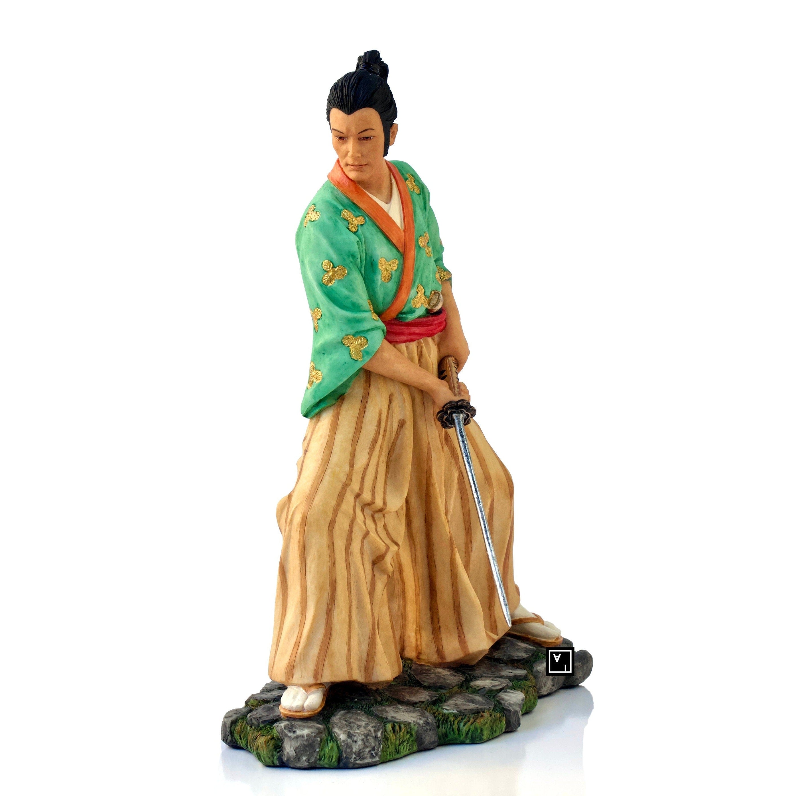 Samurai with sword Statue.Samurai Figurine.