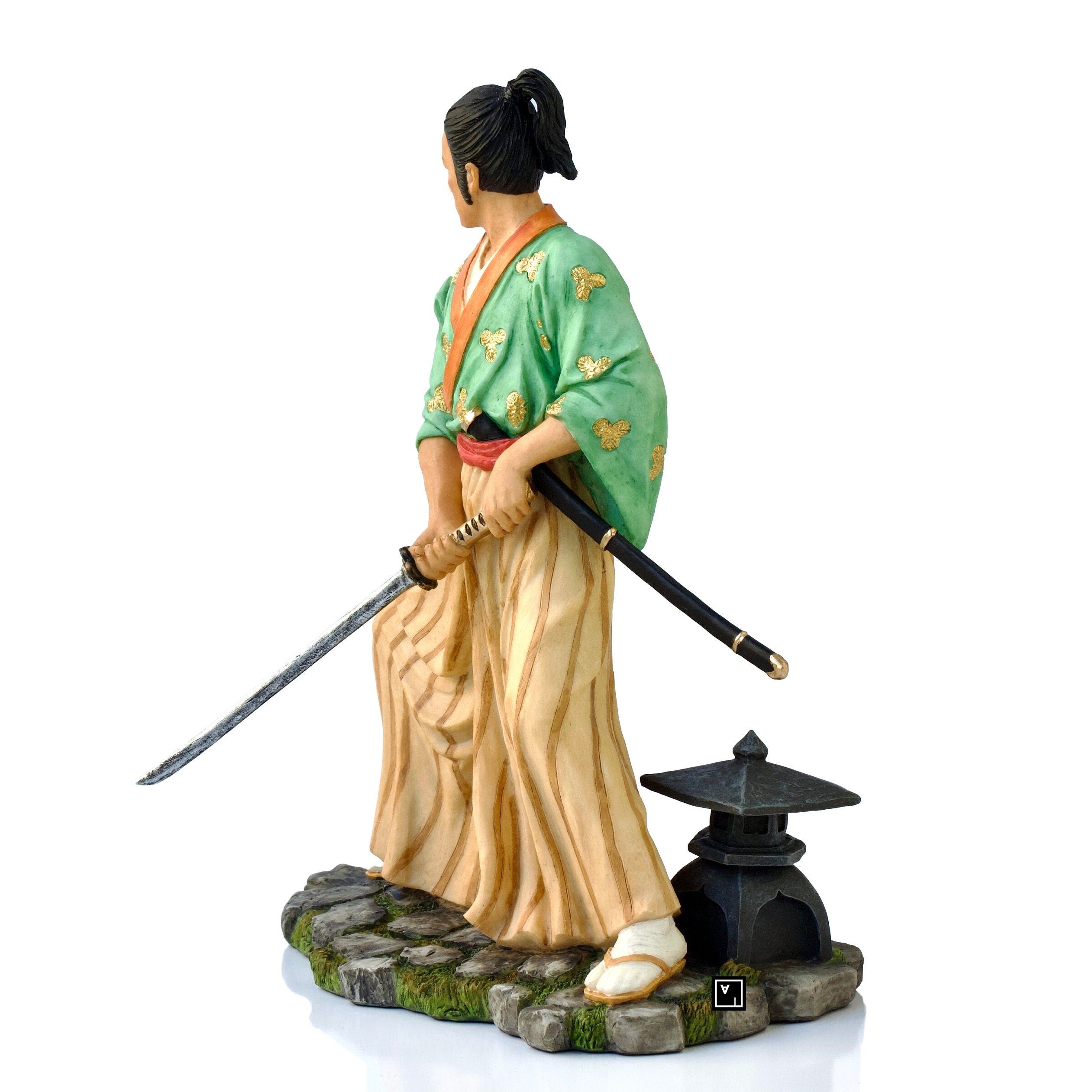 Samurai with sword Statue.Samurai Figurine.