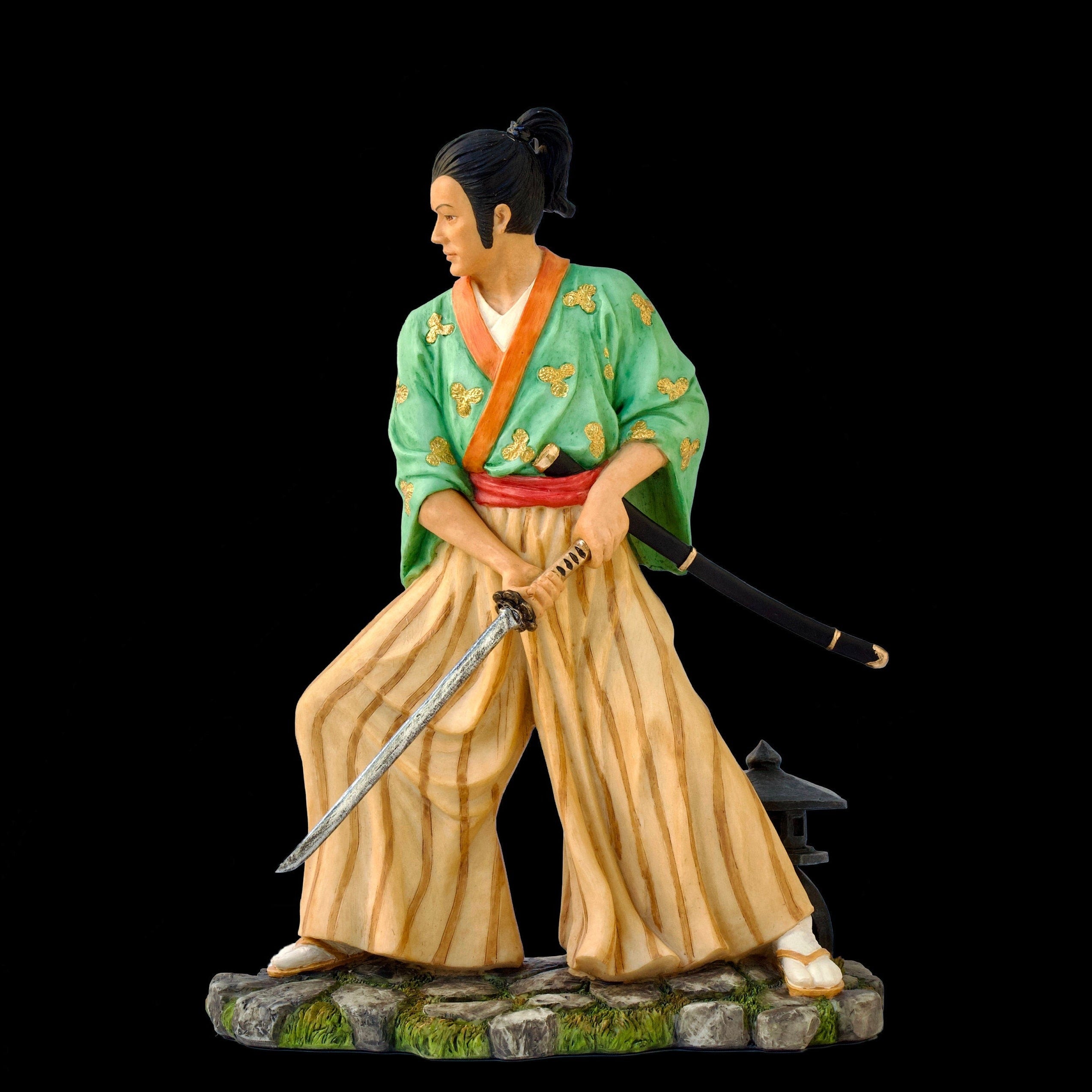 Samurai with sword Statue.Samurai Figurine.