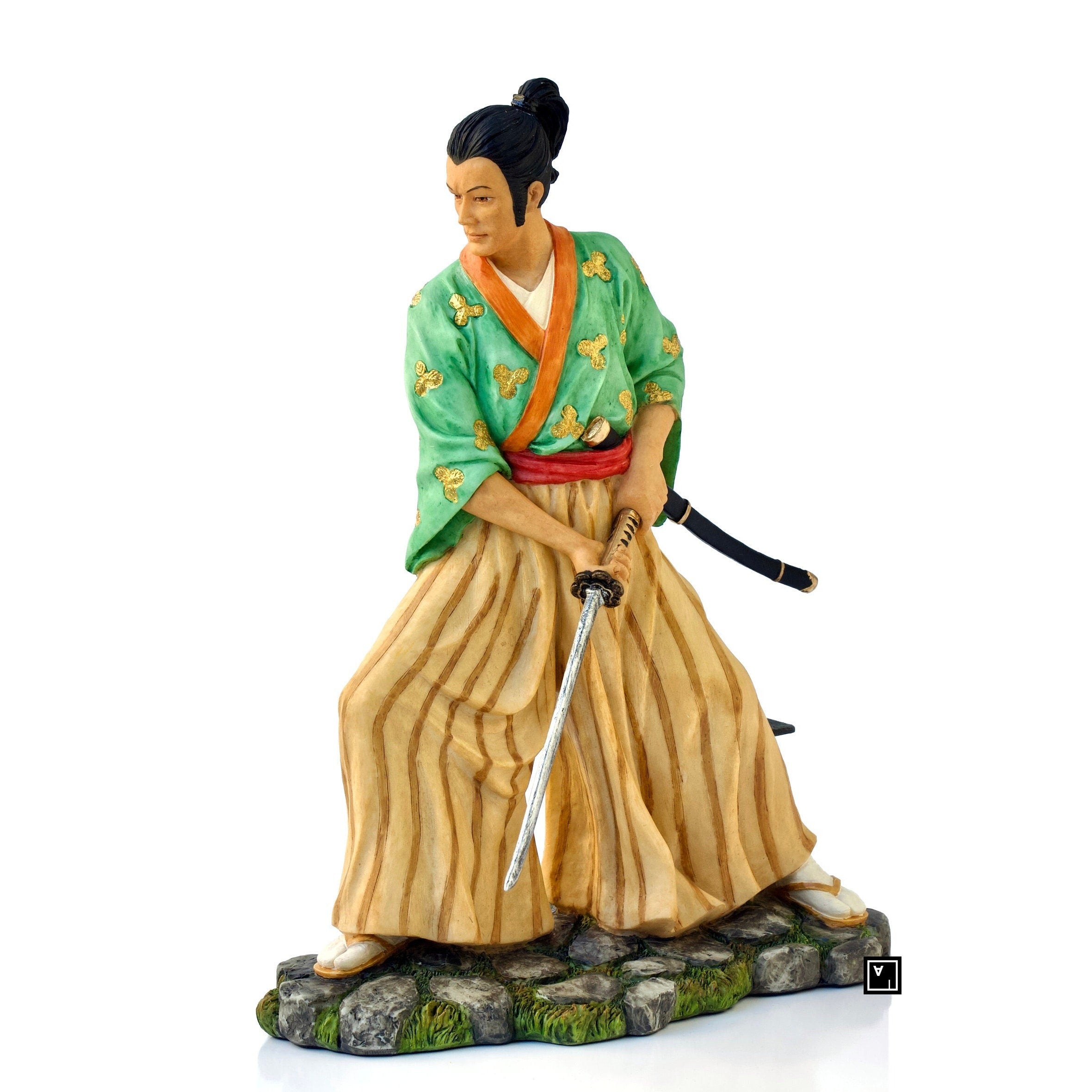 Samurai with sword Statue.Samurai Figurine.