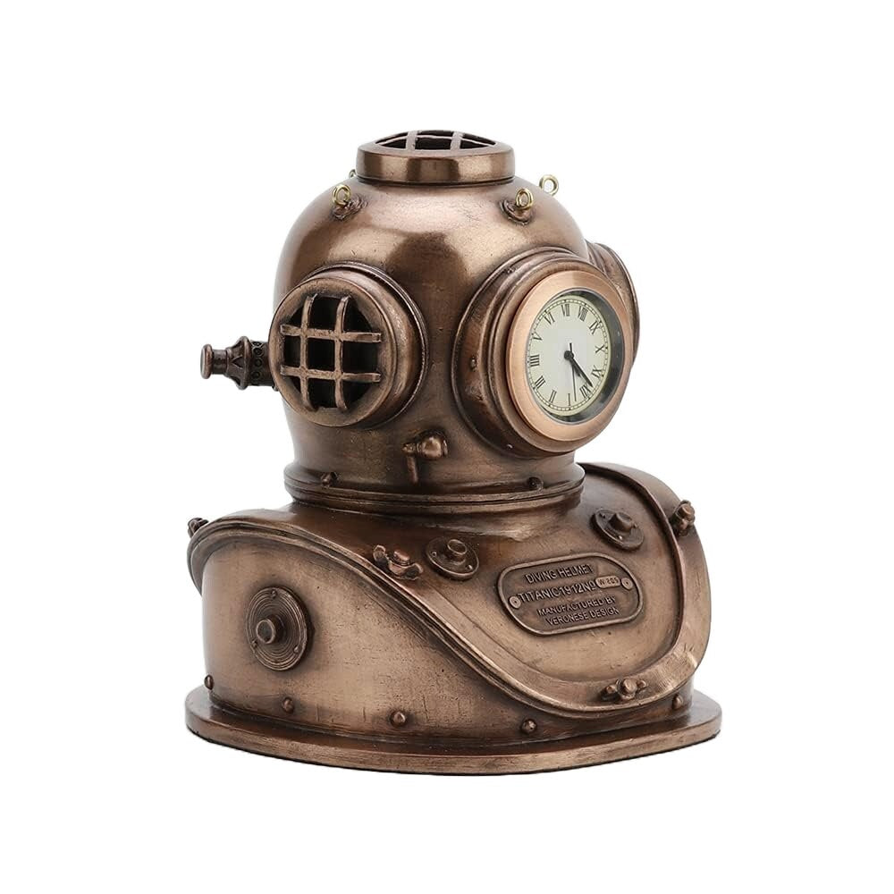 Steampunk Diving Helmet Tabletop Clock: Veronese Design