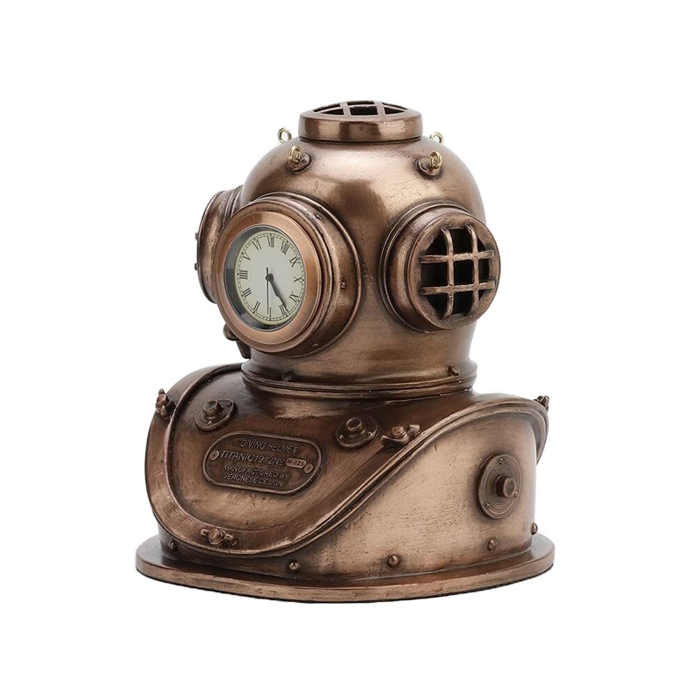 Steampunk Diving Helmet Tabletop Clock: Veronese Design