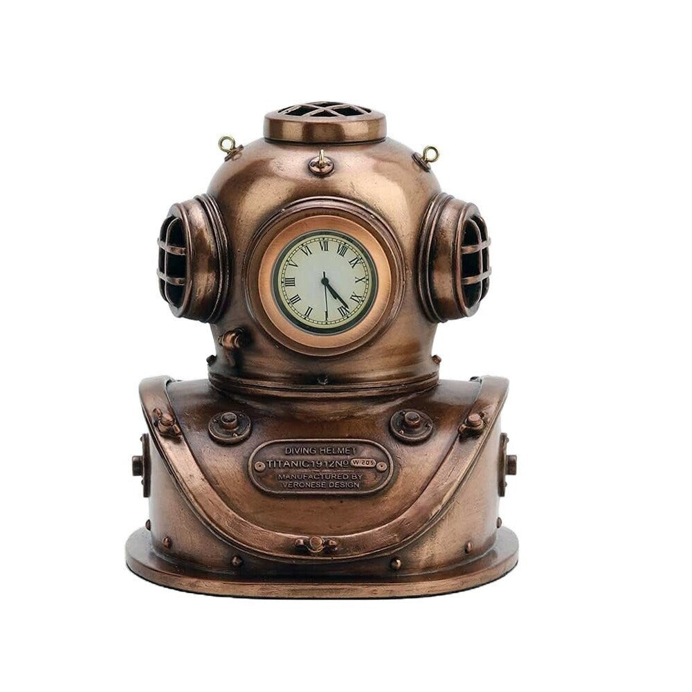 Steampunk Diving Helmet Tabletop Clock: Veronese Design