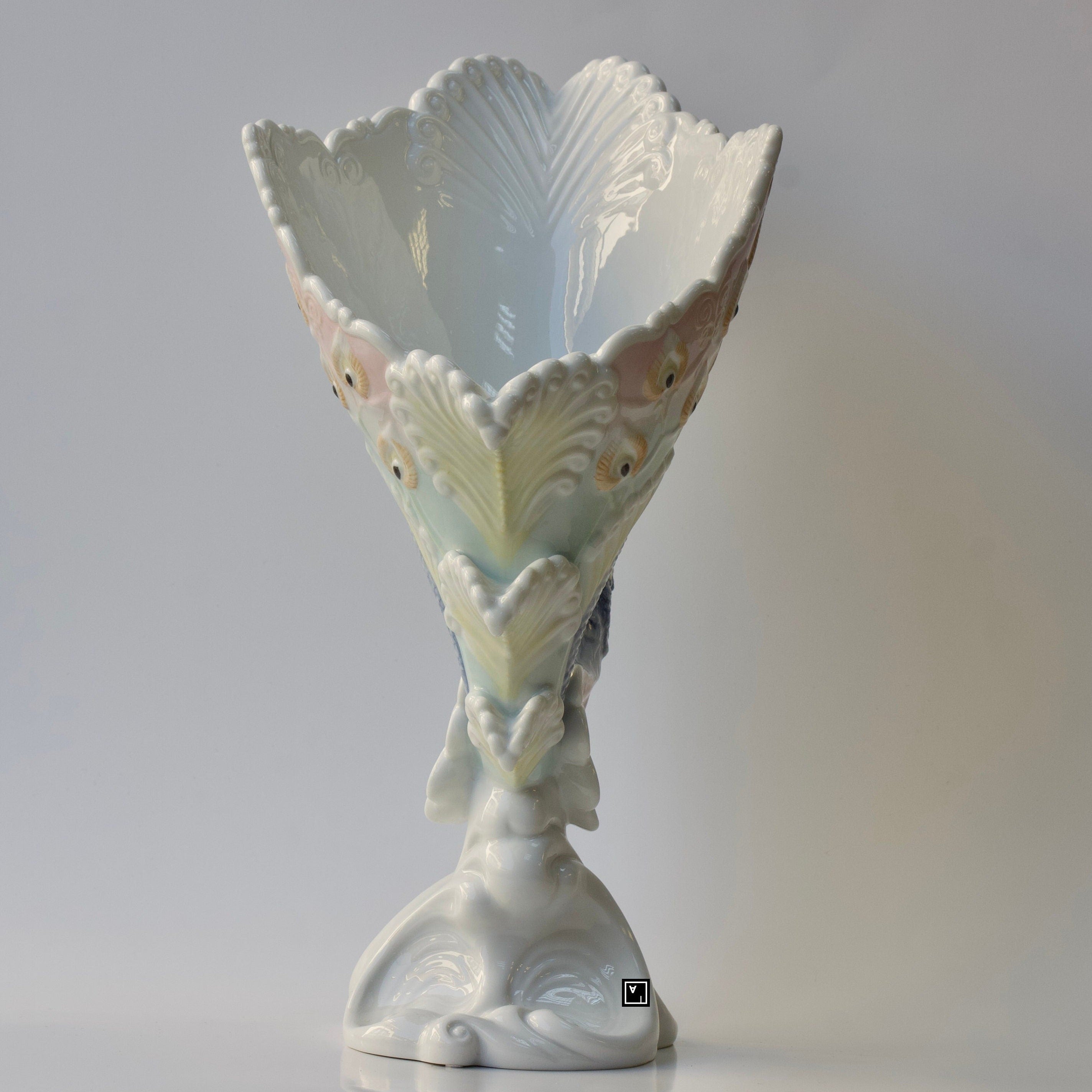 Fine Porcelain Peacock Bowl. Peacock Ornaments.