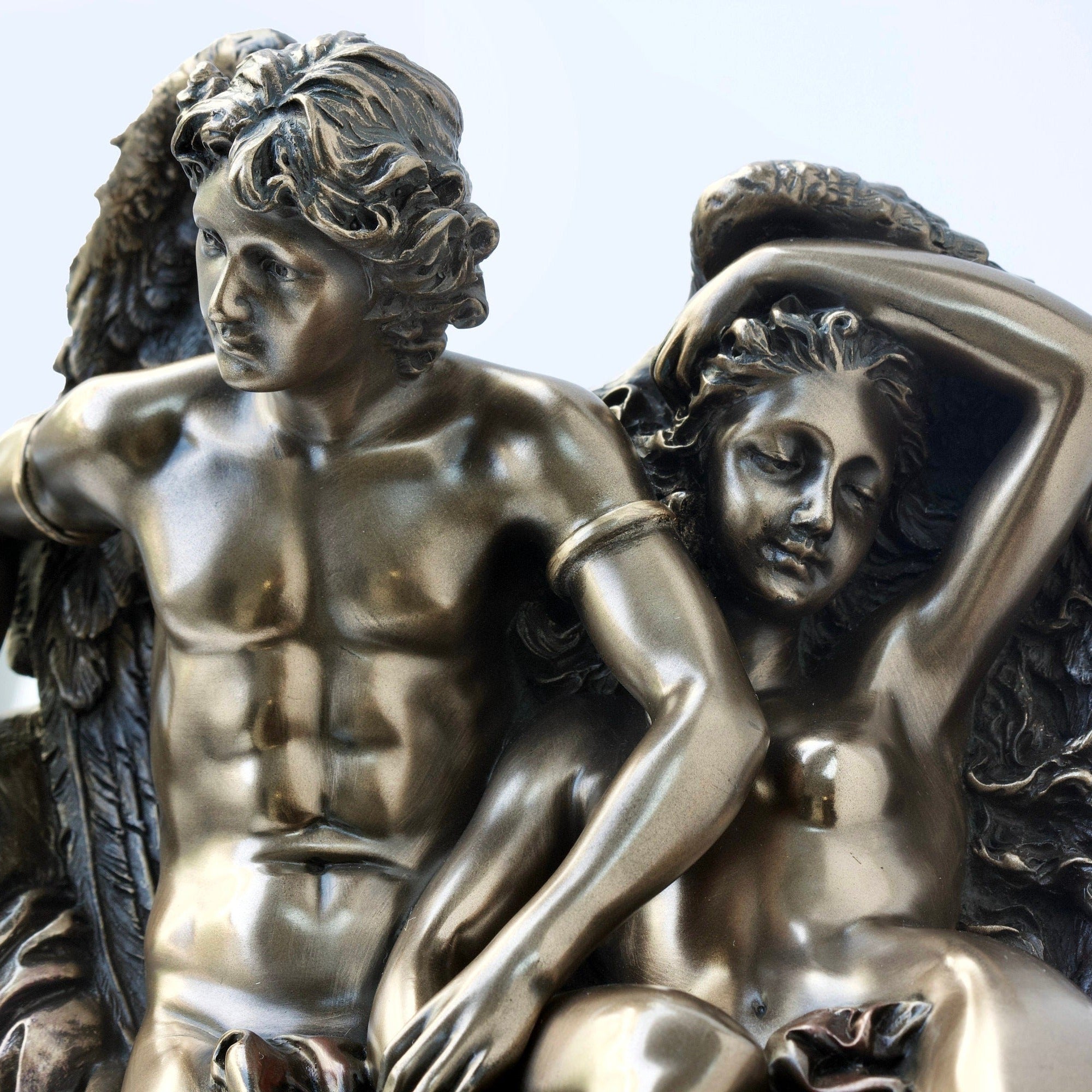 Eros and Psyche Sculpture: Cold Cast Bronze Greek Mythology Statue