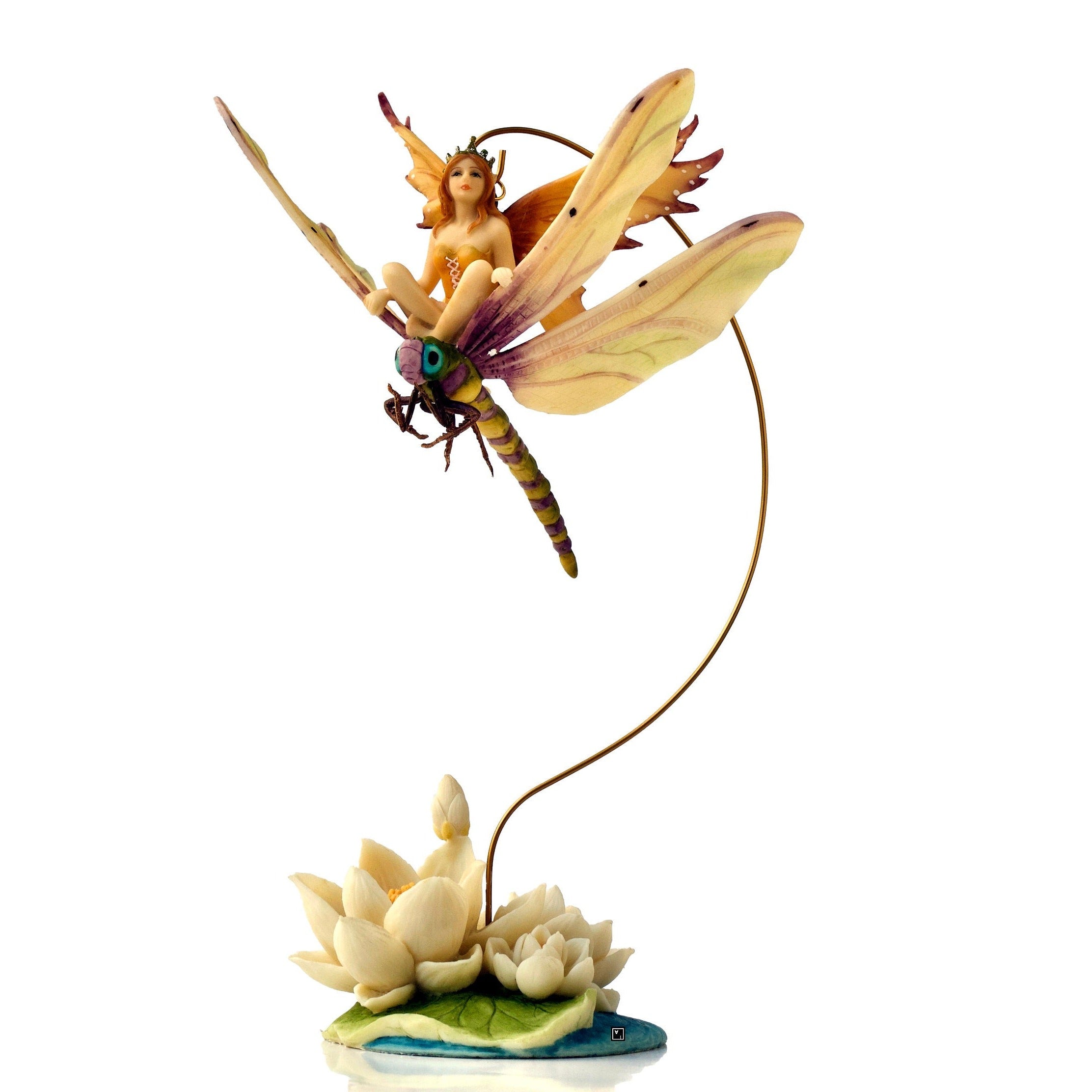 Calla Fairy on Dragonfly Figurine