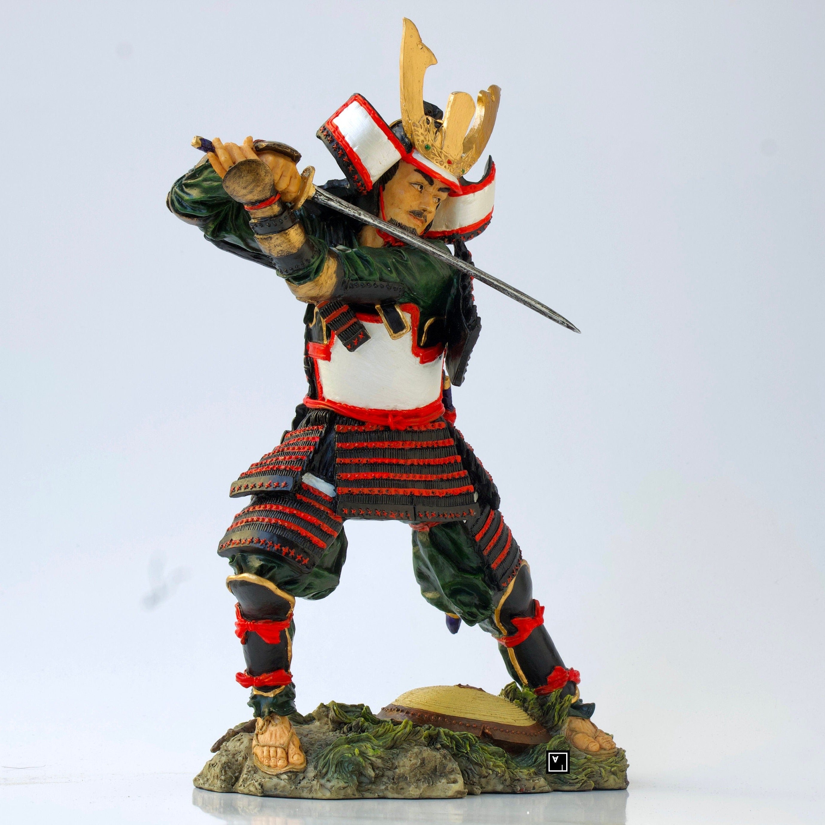 9.44 inches Samurai with sword Statue