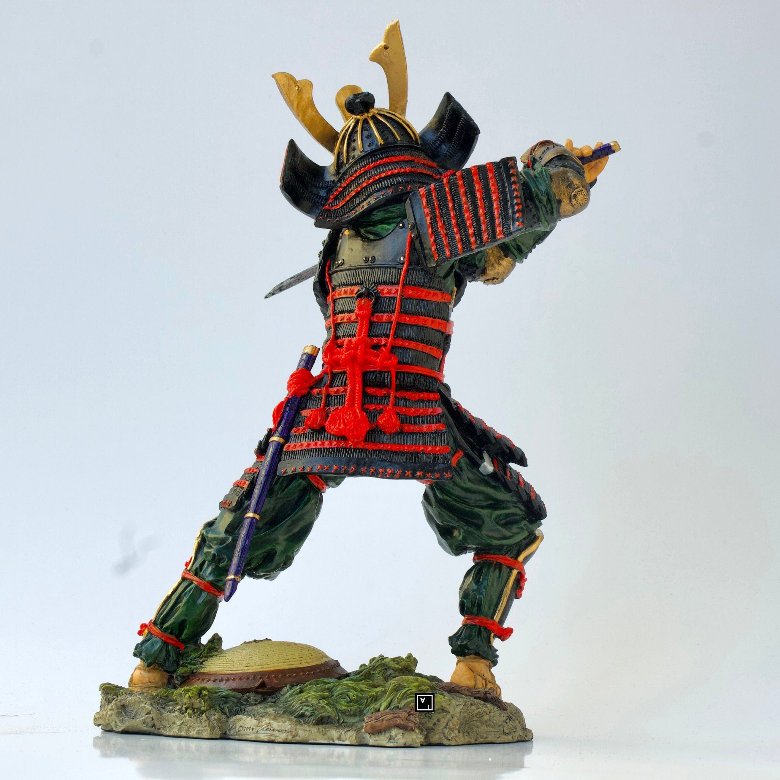 9.44 inches Samurai with sword Statue