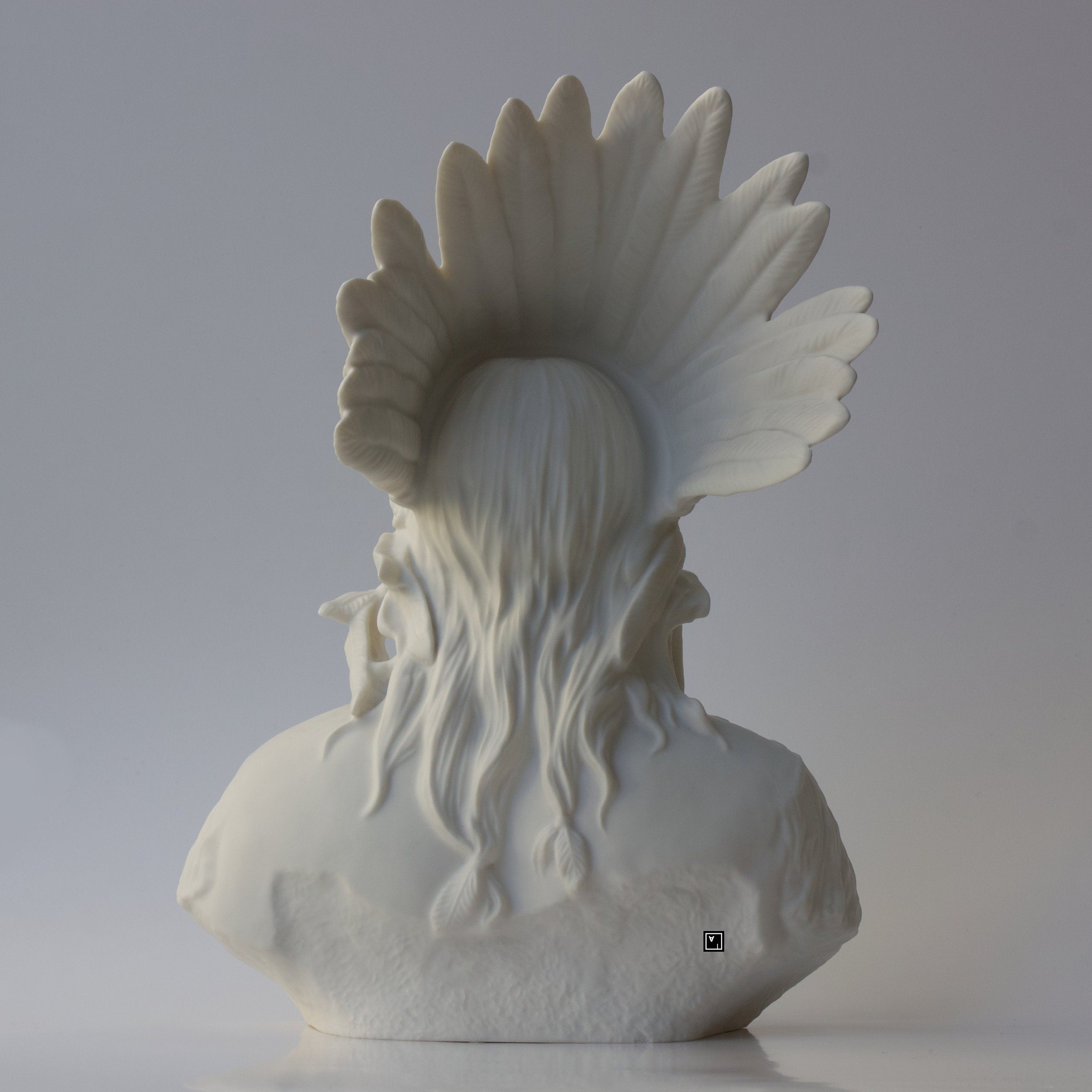 Porcelain Native American Chef Bust Sculpture