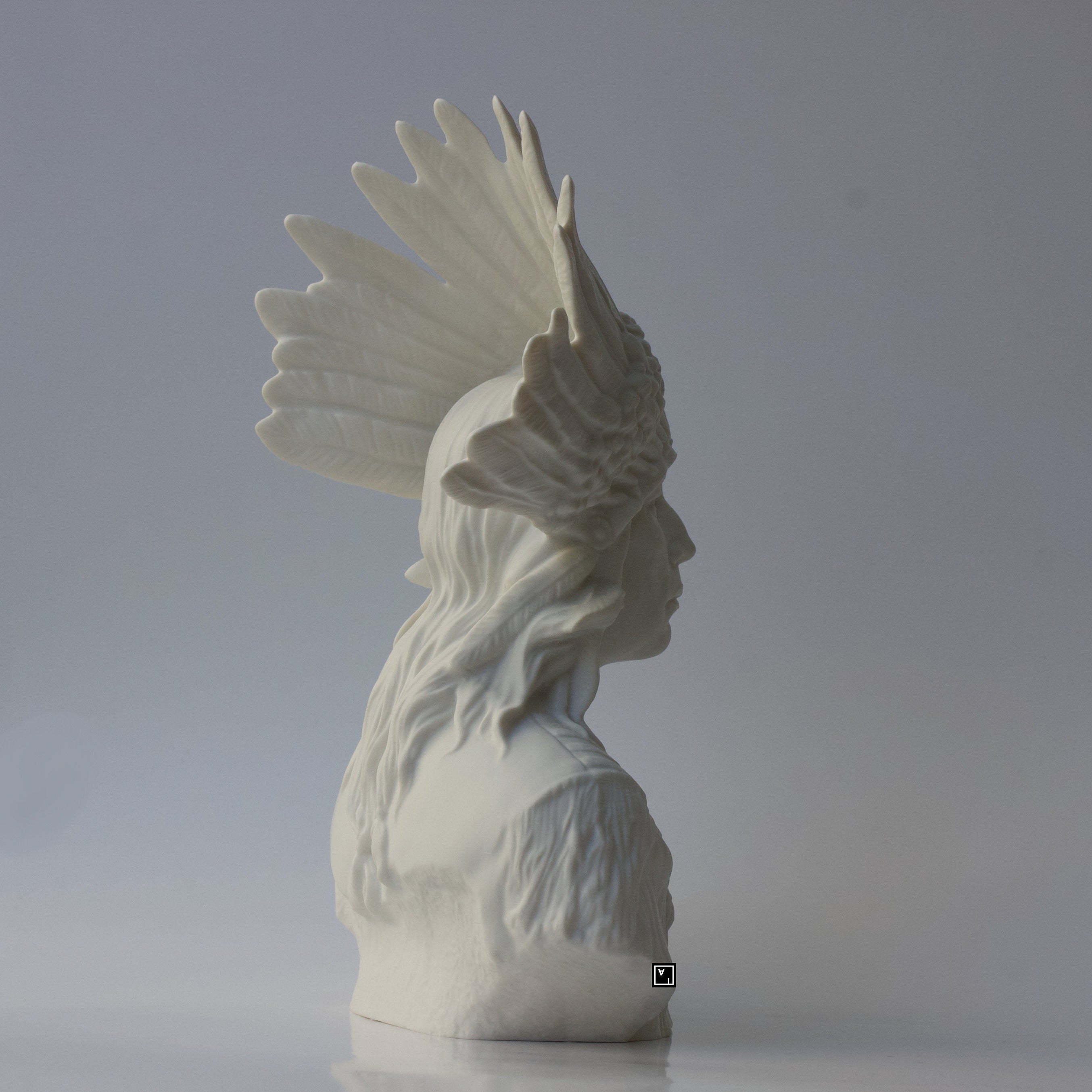 Porcelain Native American Chef Bust Sculpture