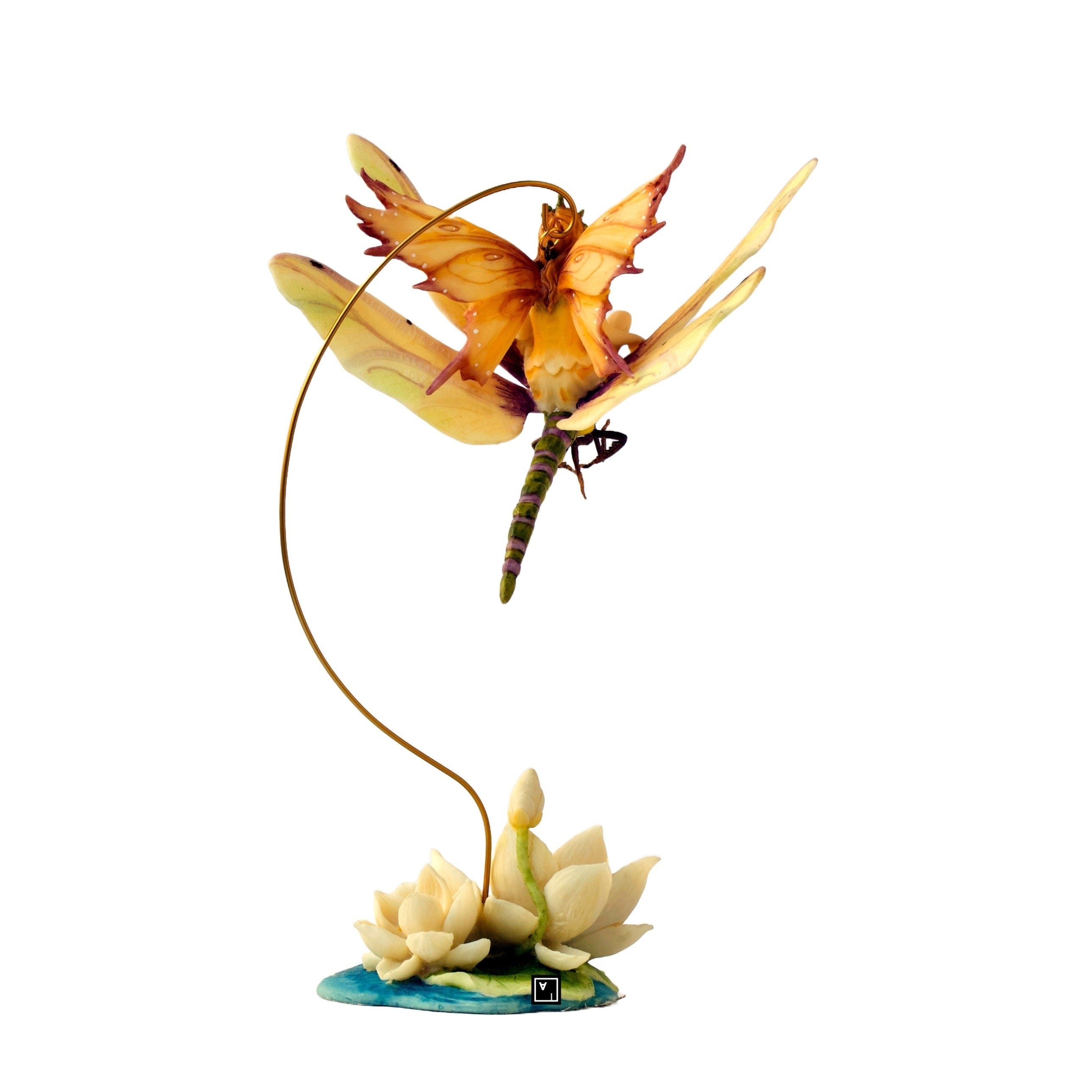 Calla Fairy on Dragonfly Figurine