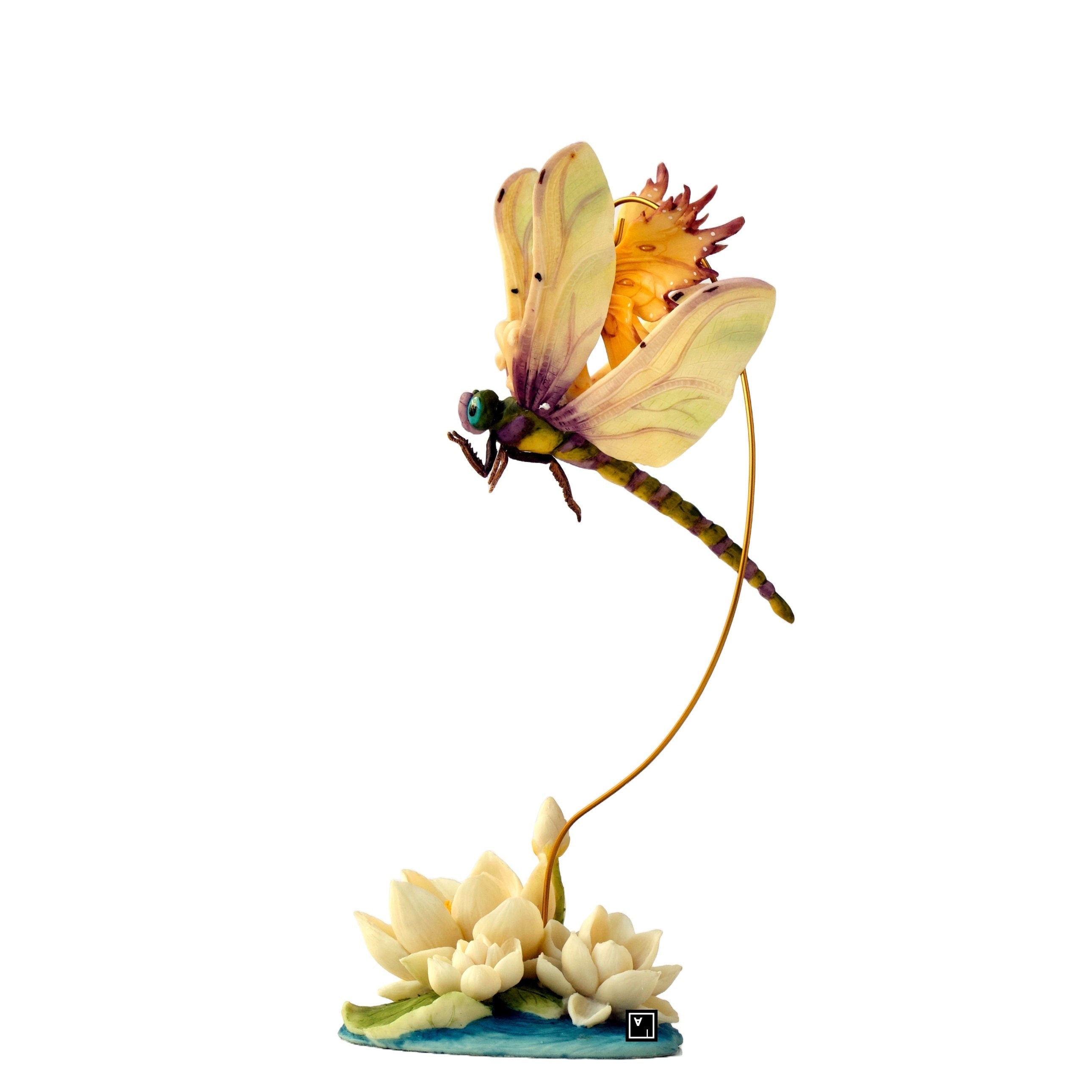 Calla Fairy on Dragonfly Figurine