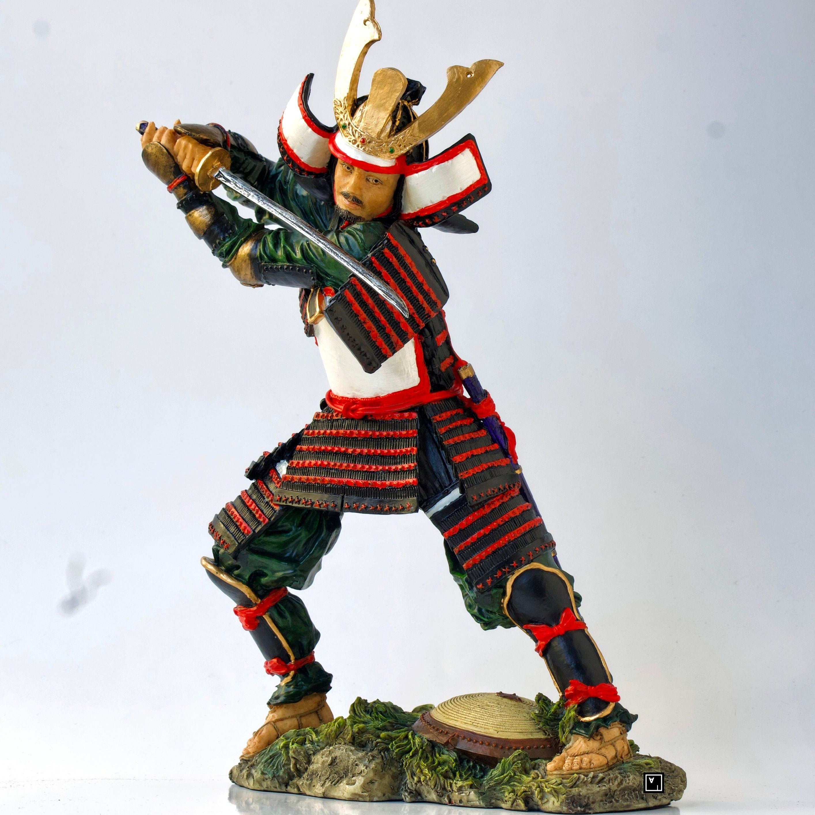 9.44 inches Samurai with sword Statue