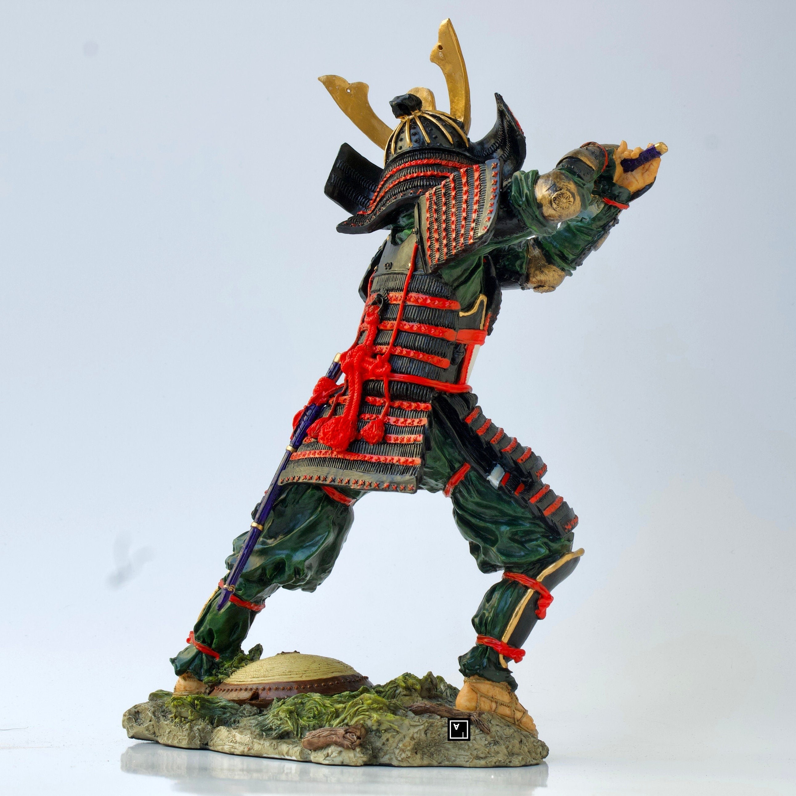 9.44 inches Samurai with sword Statue